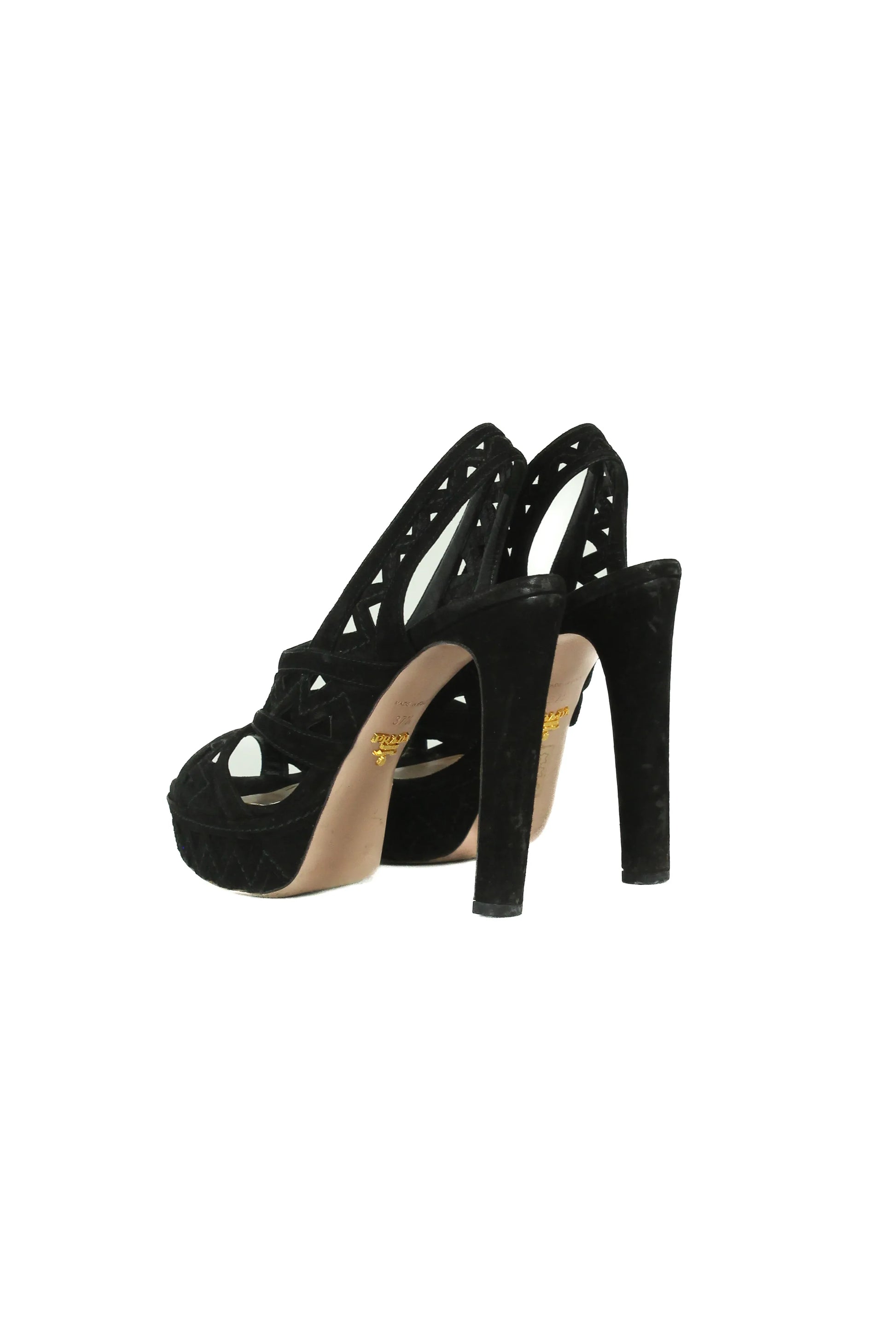 Suede peep toe sandals