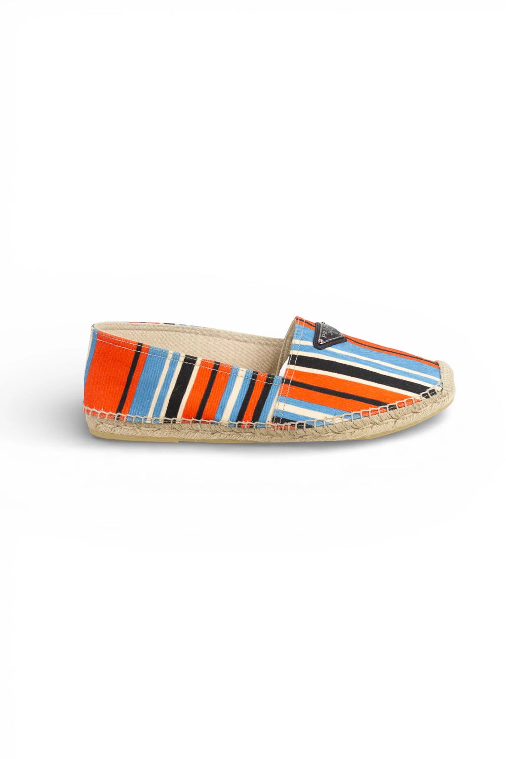 Orange and Light Blue Striped Espadrilles