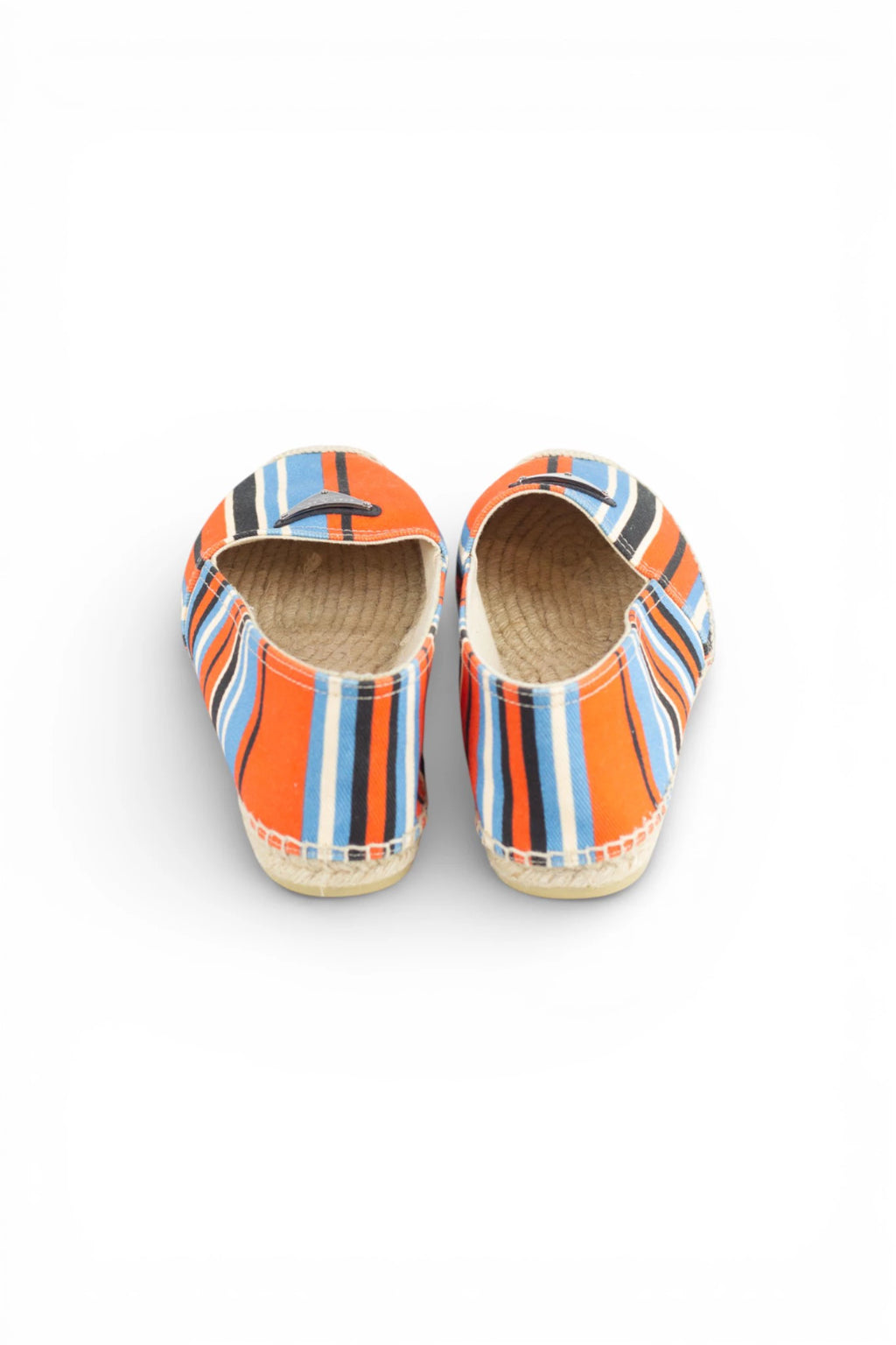 Orange and Light Blue Striped Espadrilles