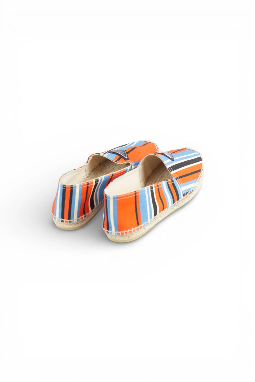 Orange and Light Blue Striped Espadrilles