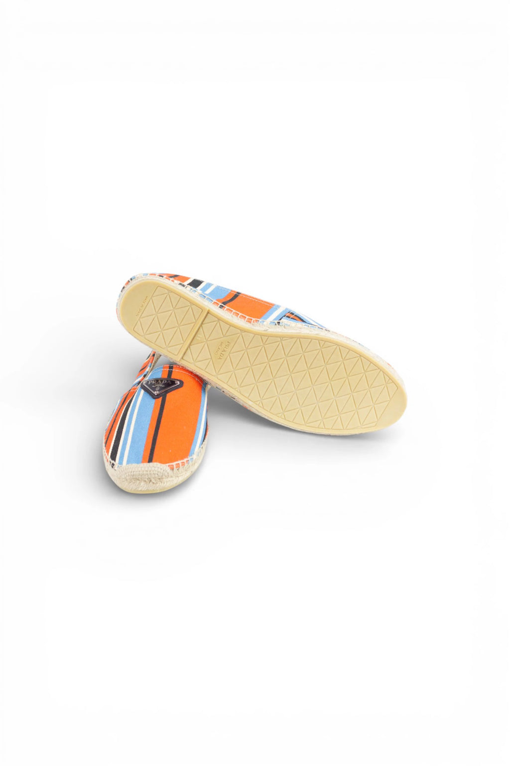 Orange and Light Blue Striped Espadrilles