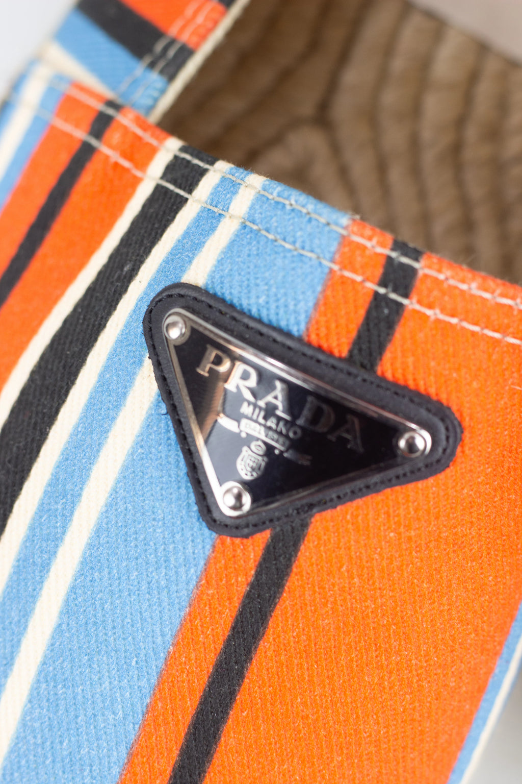 Orange and Light Blue Striped Espadrilles