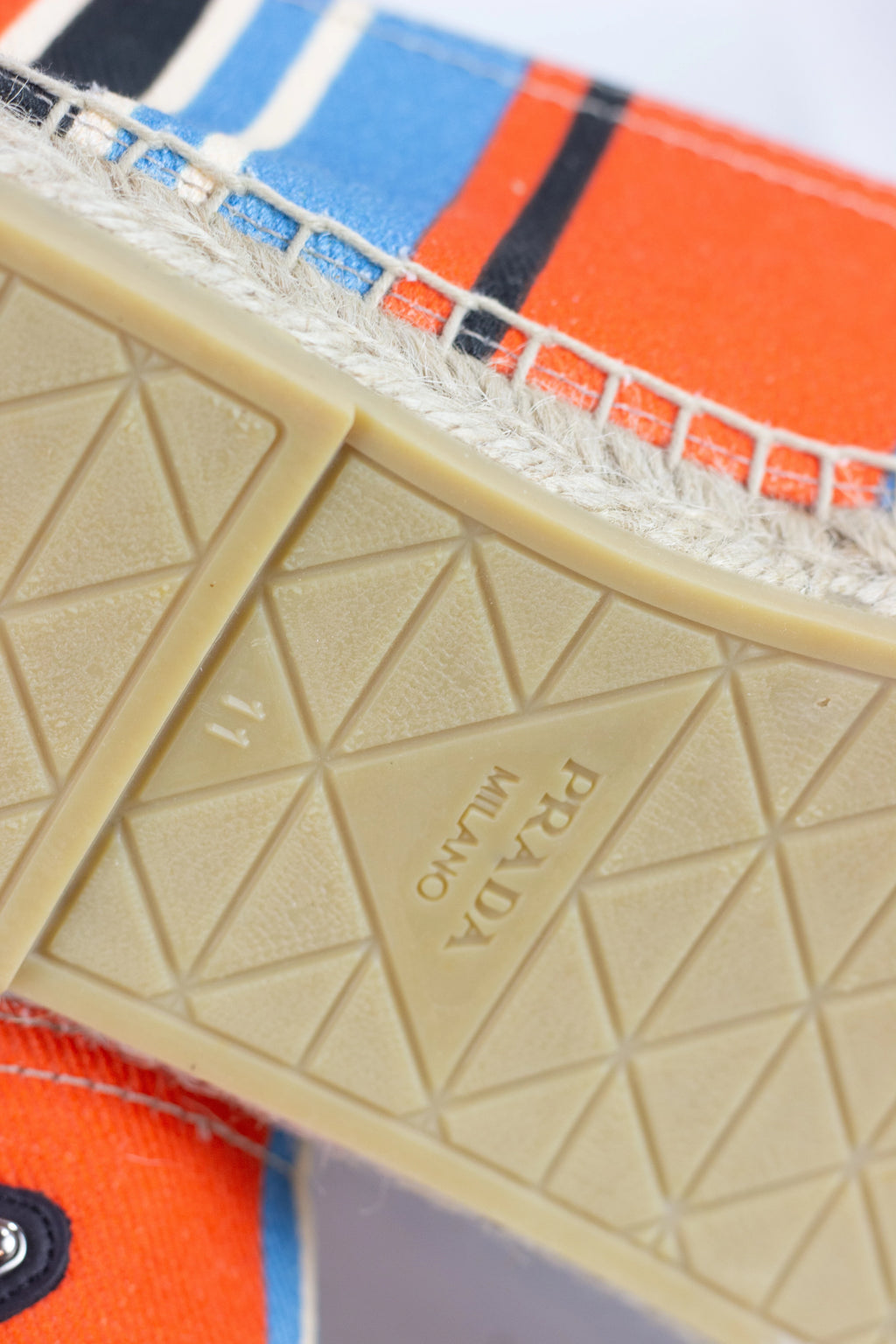 Orange and Light Blue Striped Espadrilles