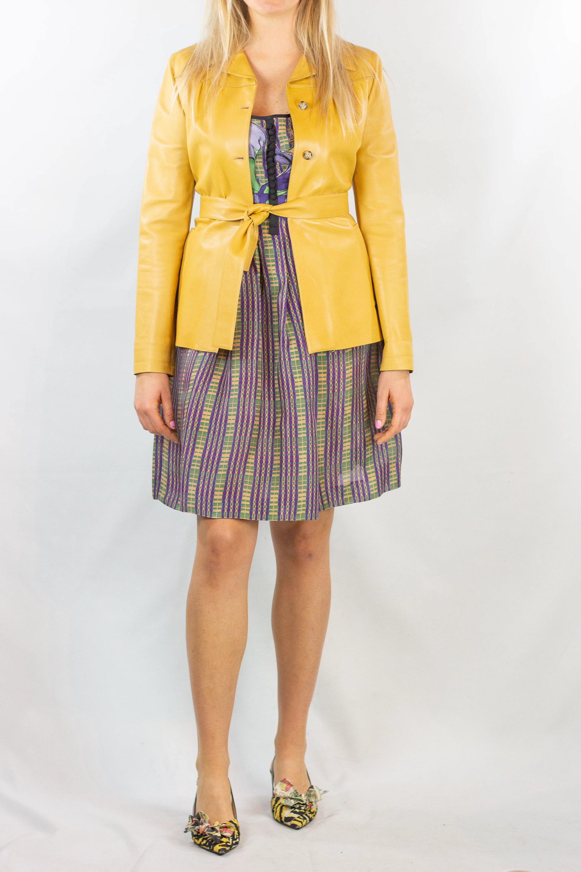 Pale Yellow Leather Jacket