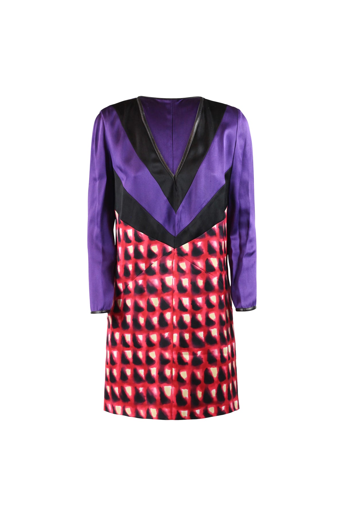 Colour-Block Satin Shift Dress