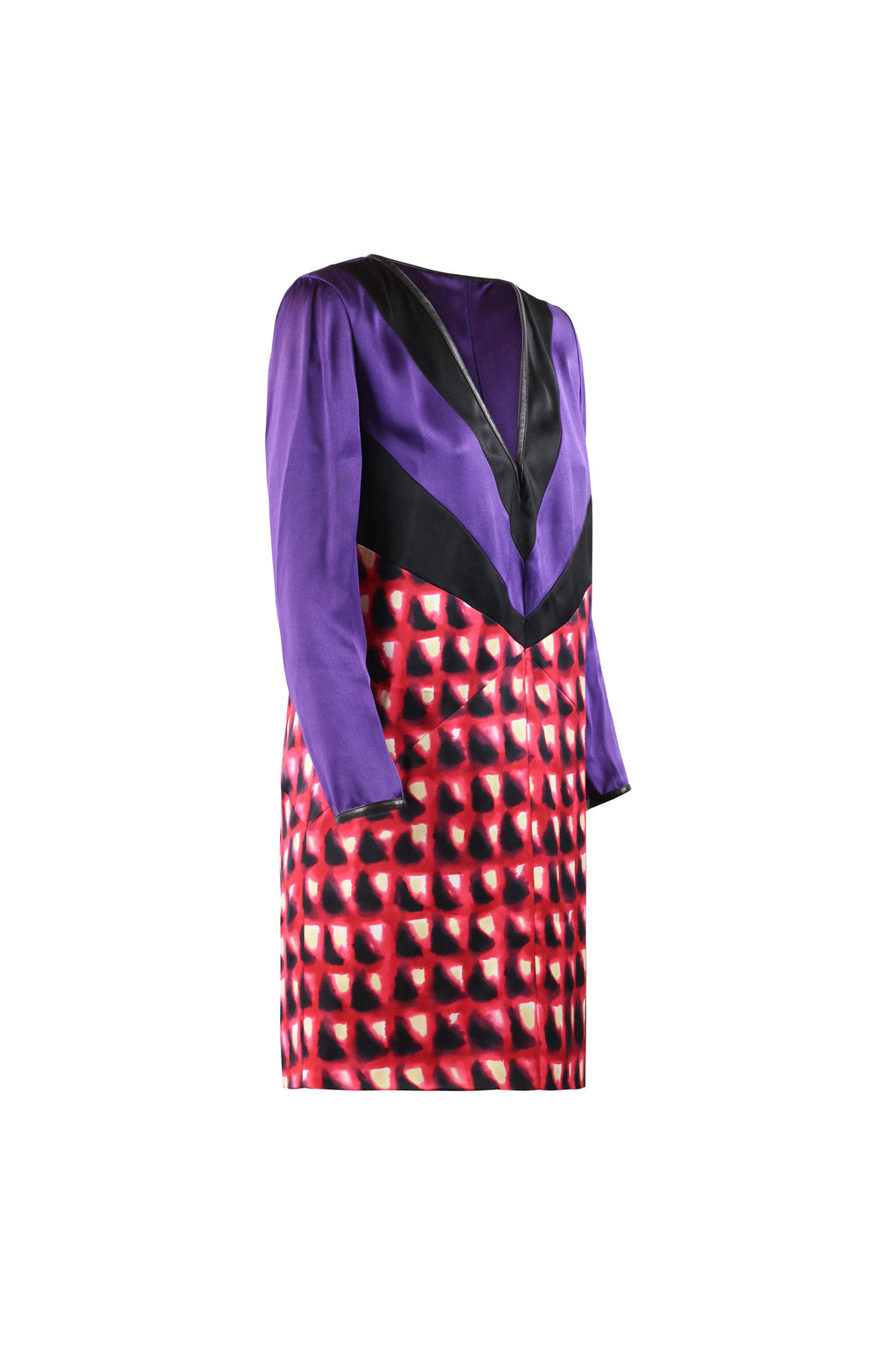 Colour-Block Satin Shift Dress