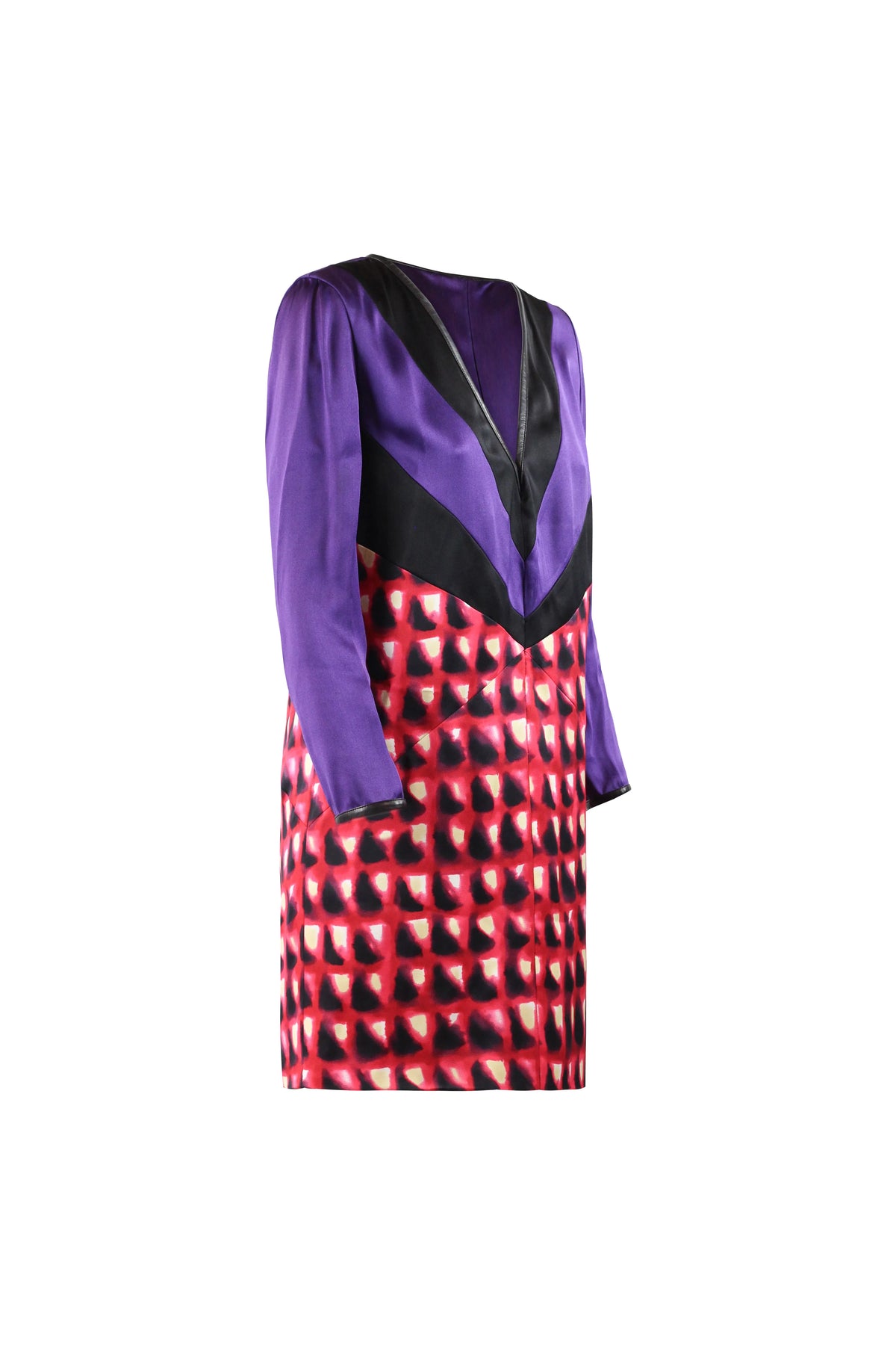 Colour-Block Satin Shift Dress