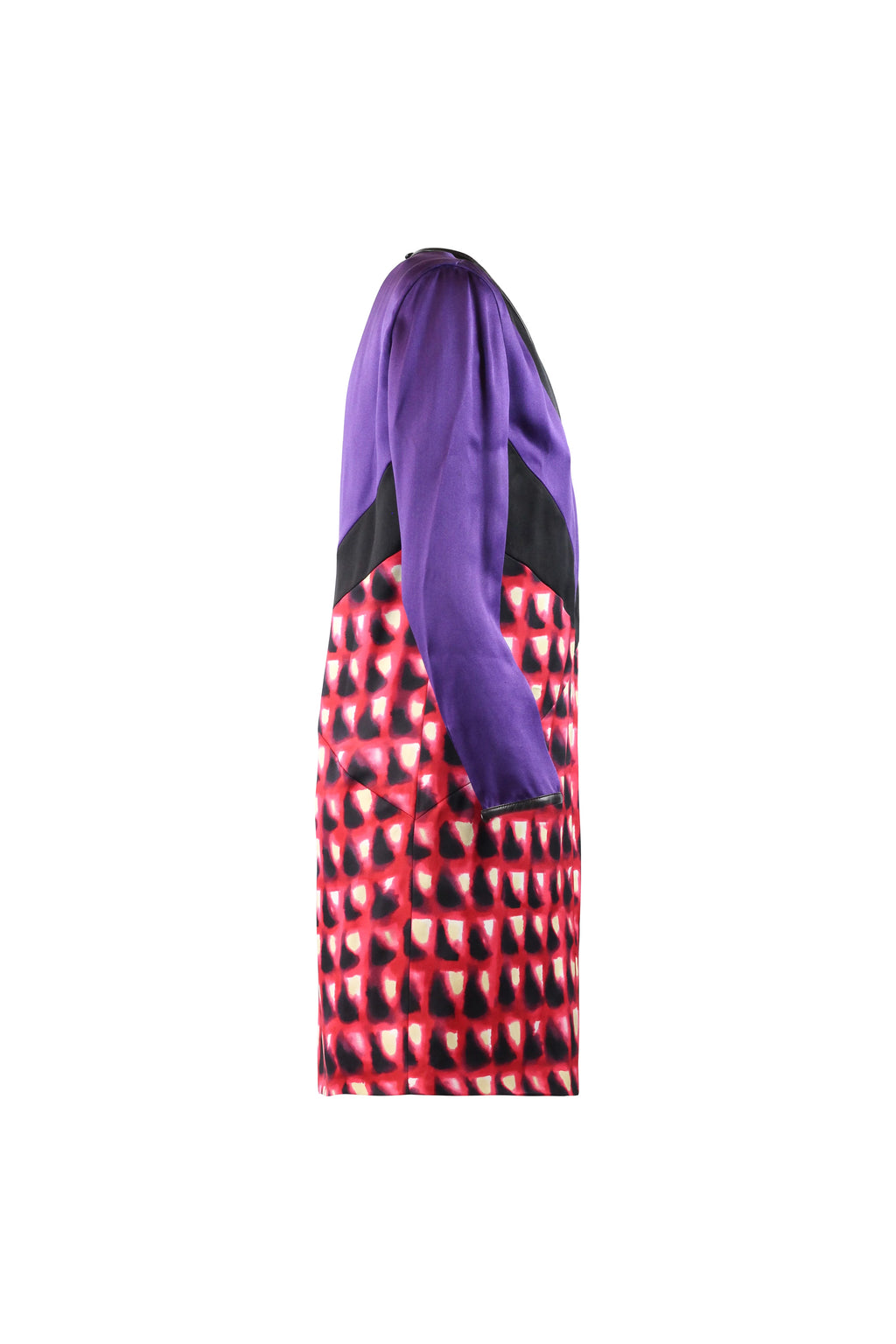 Colour-Block Satin Shift Dress