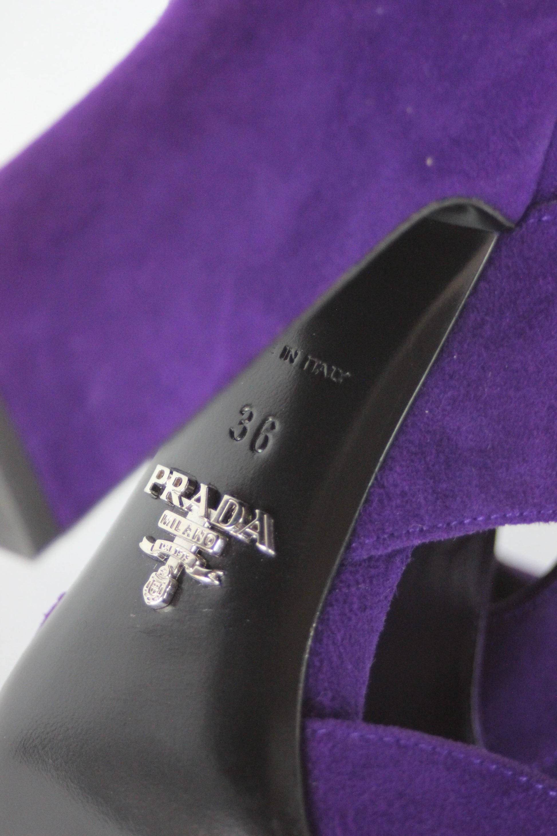 Purple suede sandals