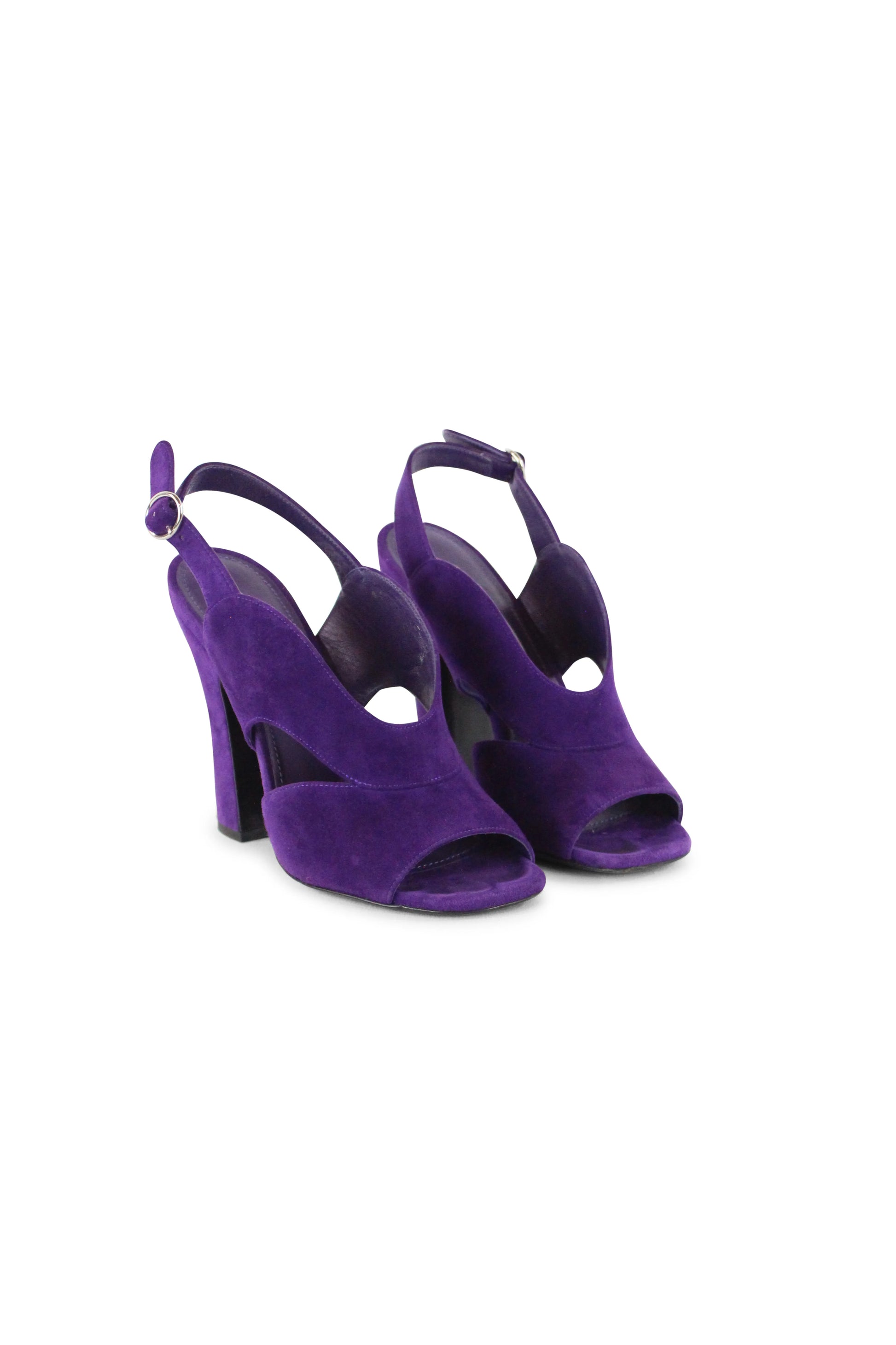 Purple suede sandals