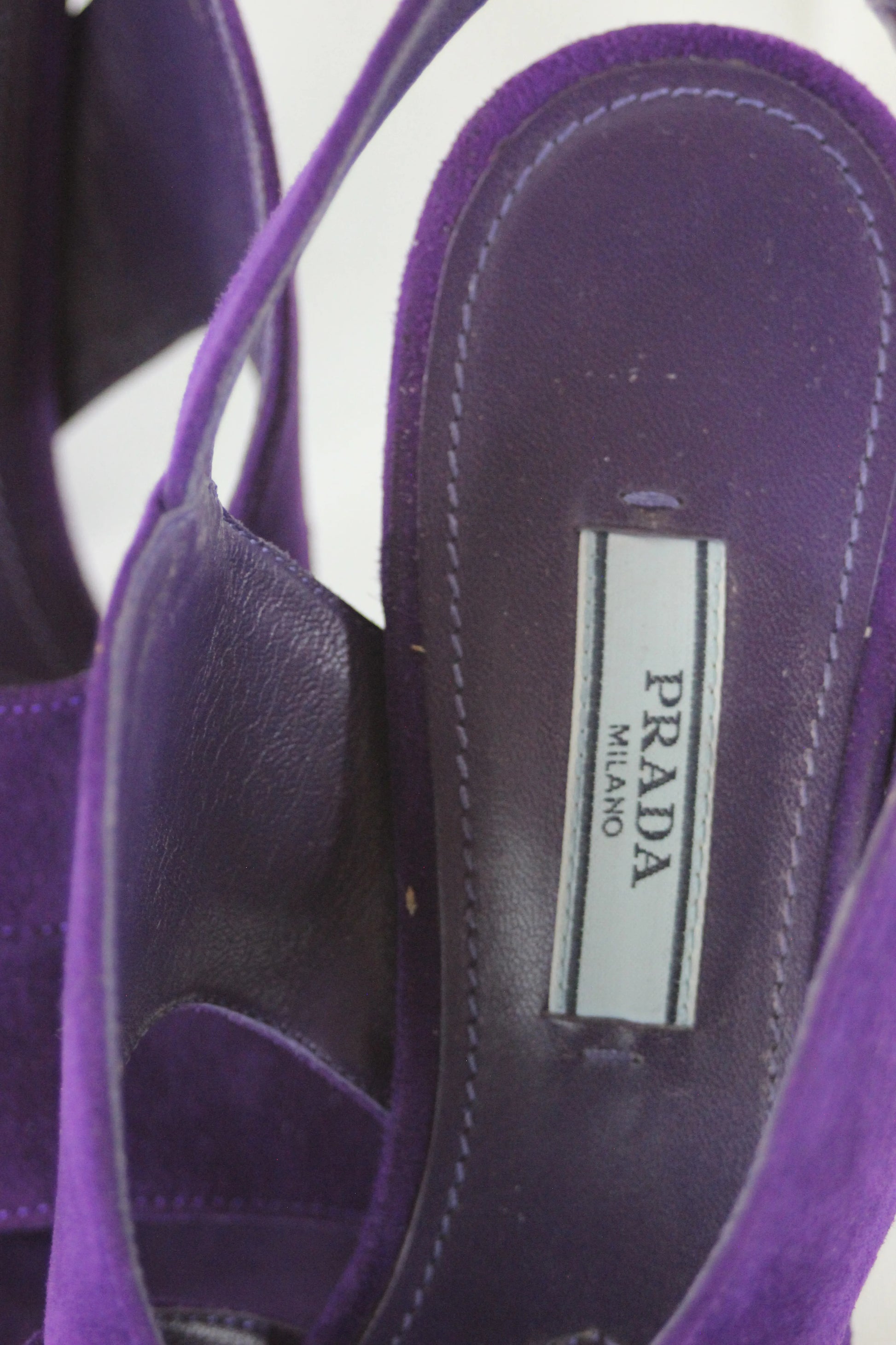 Purple suede sandals