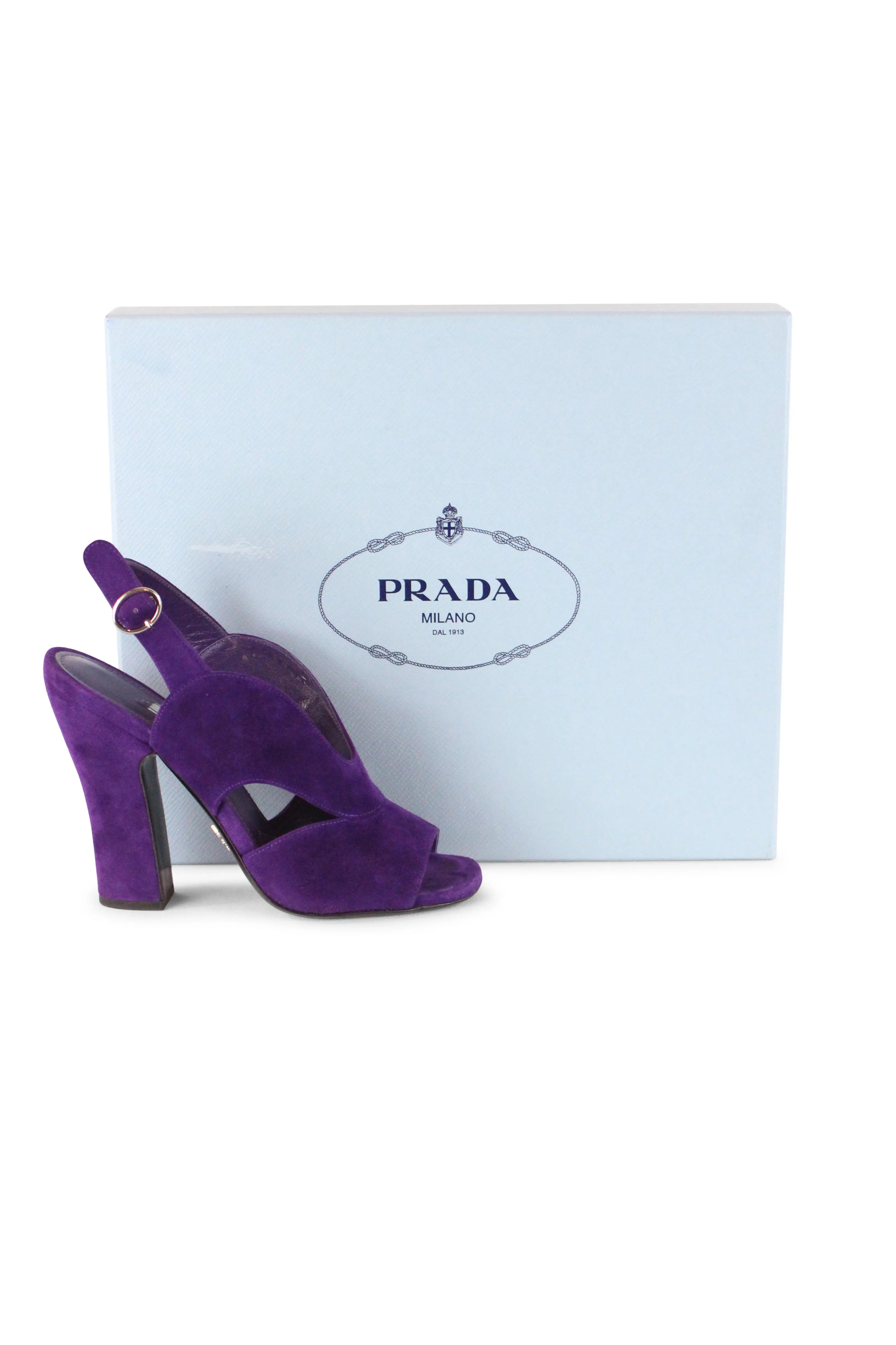Purple suede sandals
