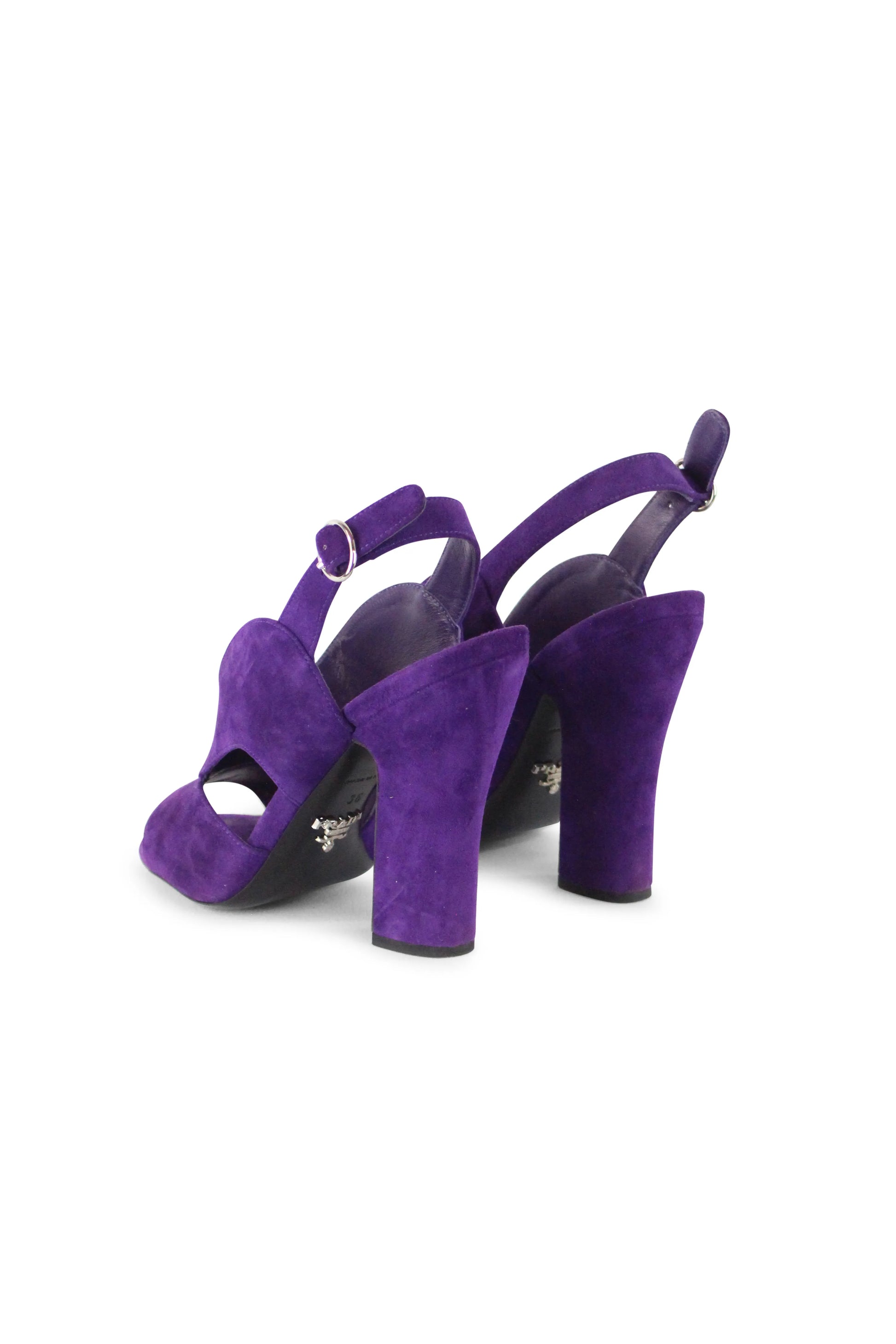 Purple suede sandals
