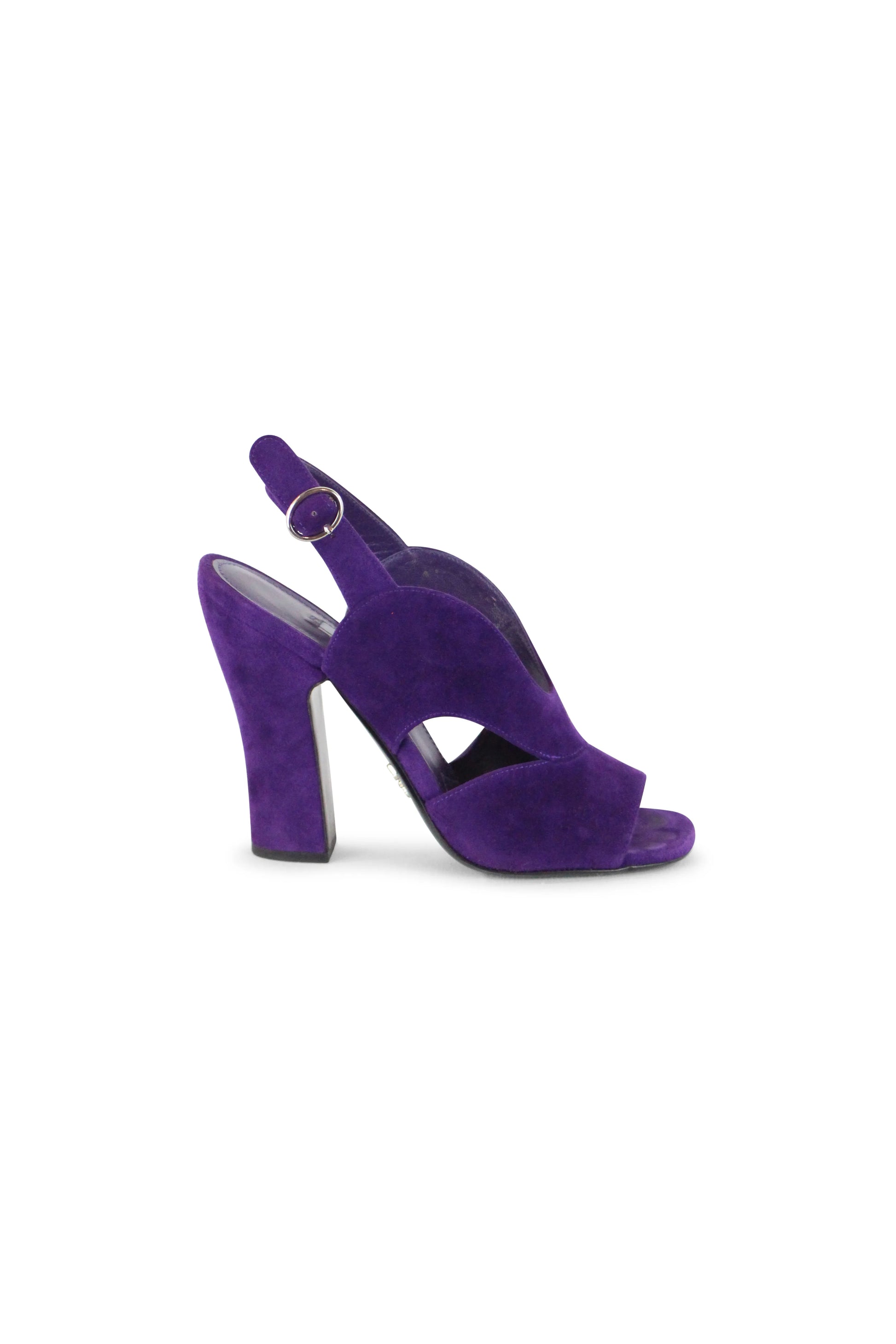 Purple suede sandals