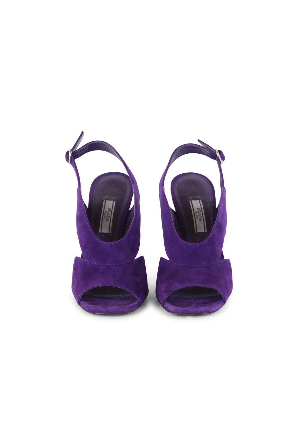 Purple suede sandals