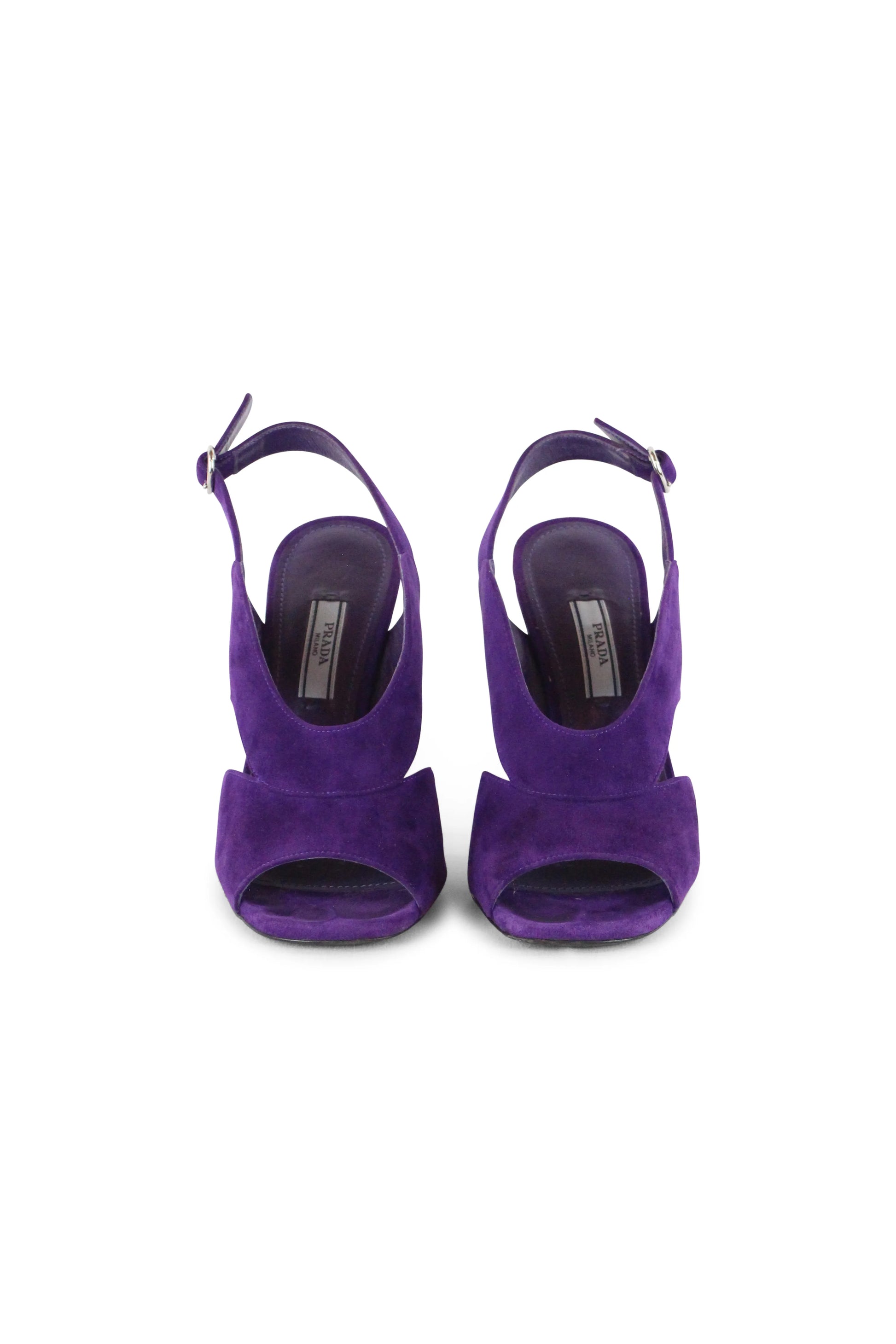 Purple suede sandals