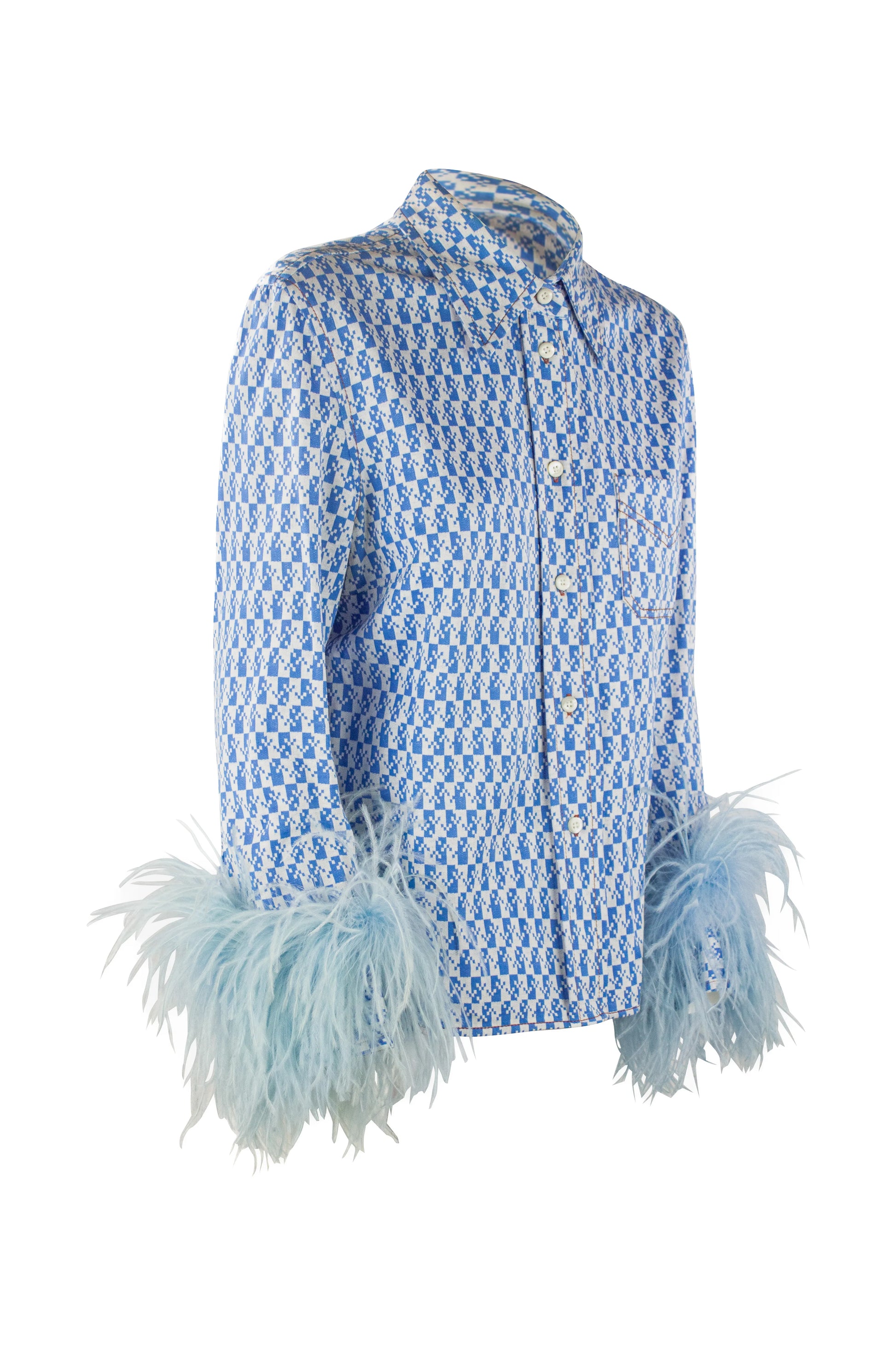Patterned shirt with feathers SS2017