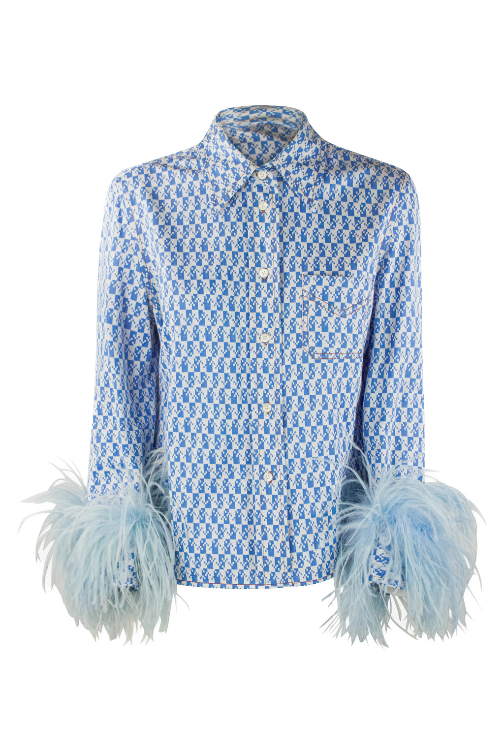 Patterned shirt with feathers SS2017