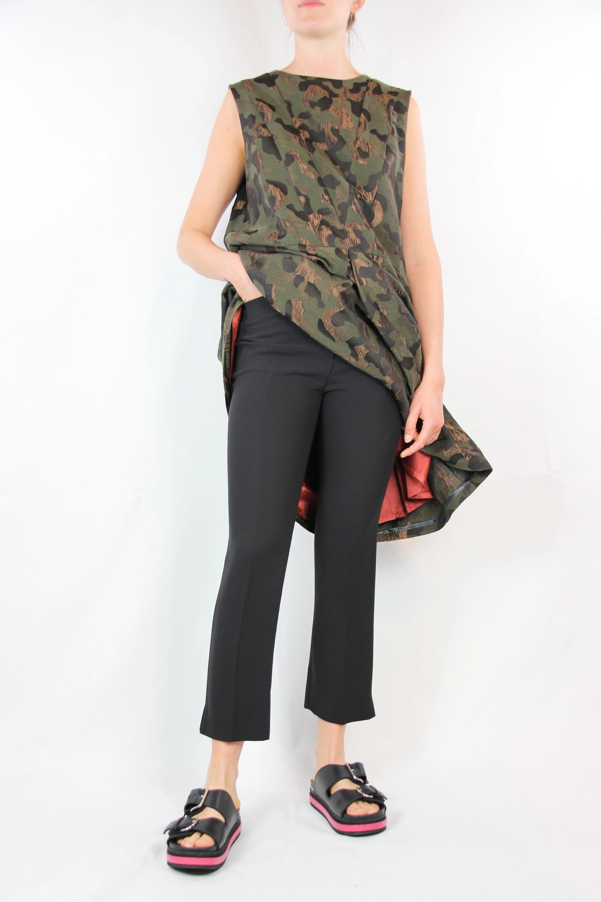 Black silk pants