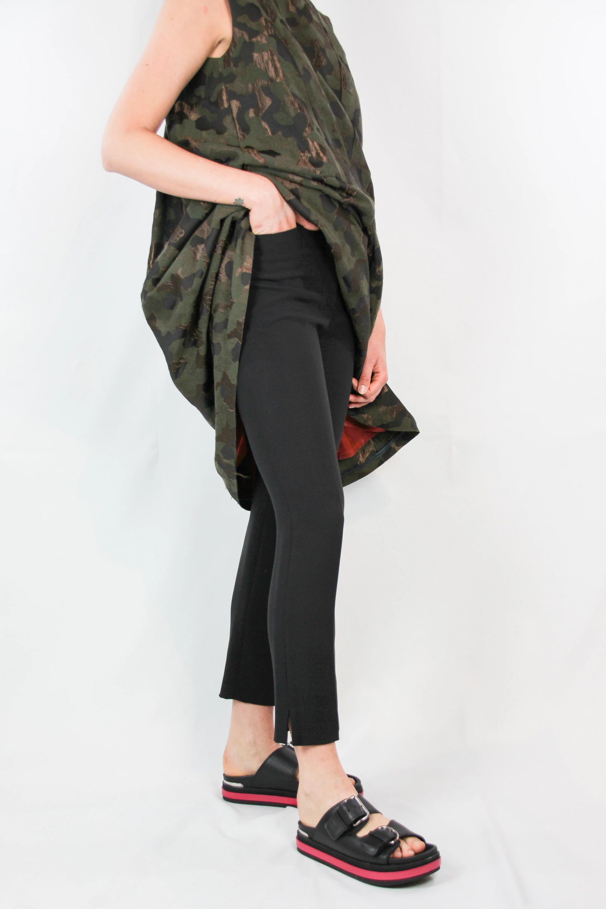 Black silk pants
