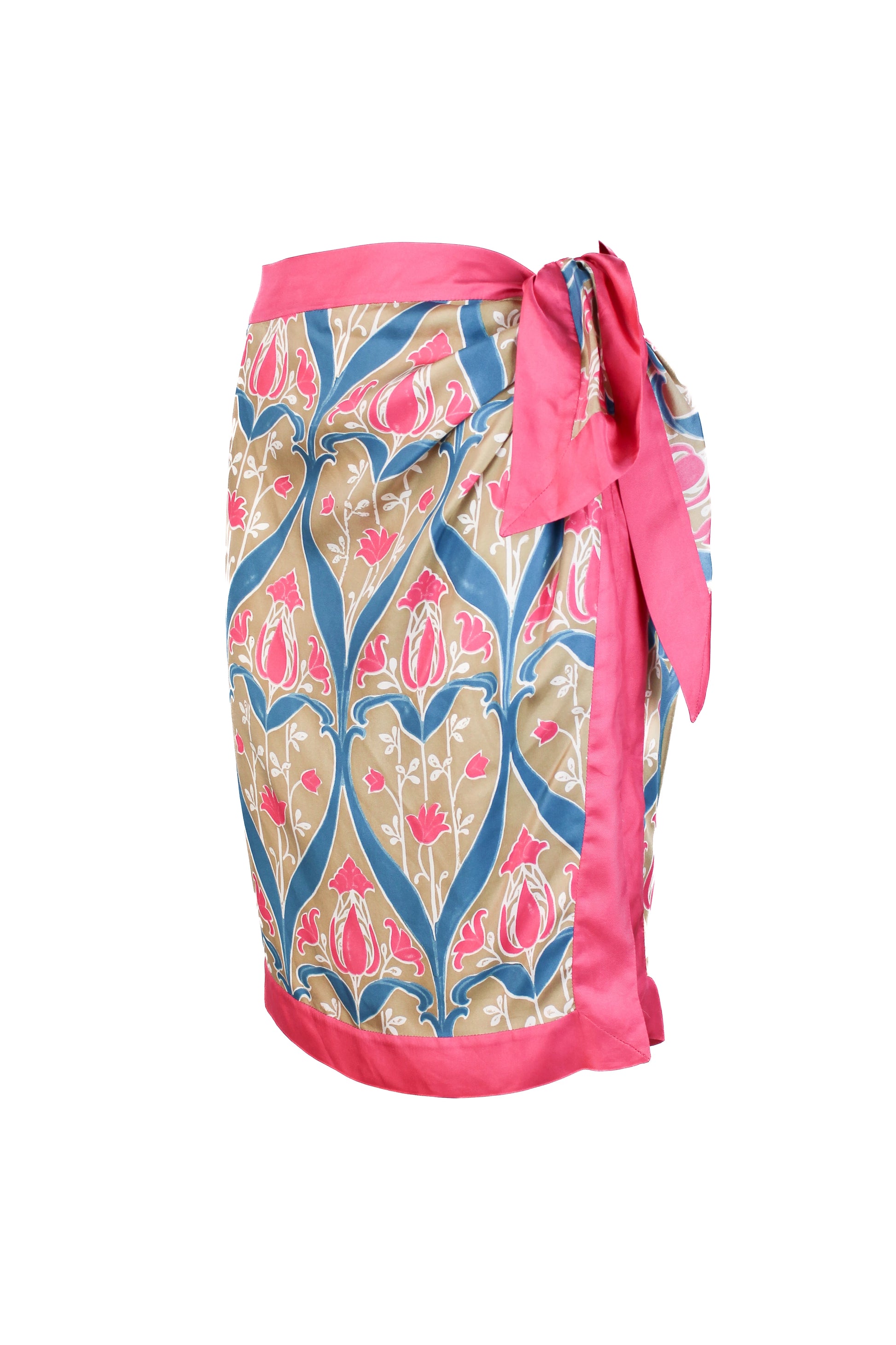 Patterned silk foulard skirt with side knot Resort2010