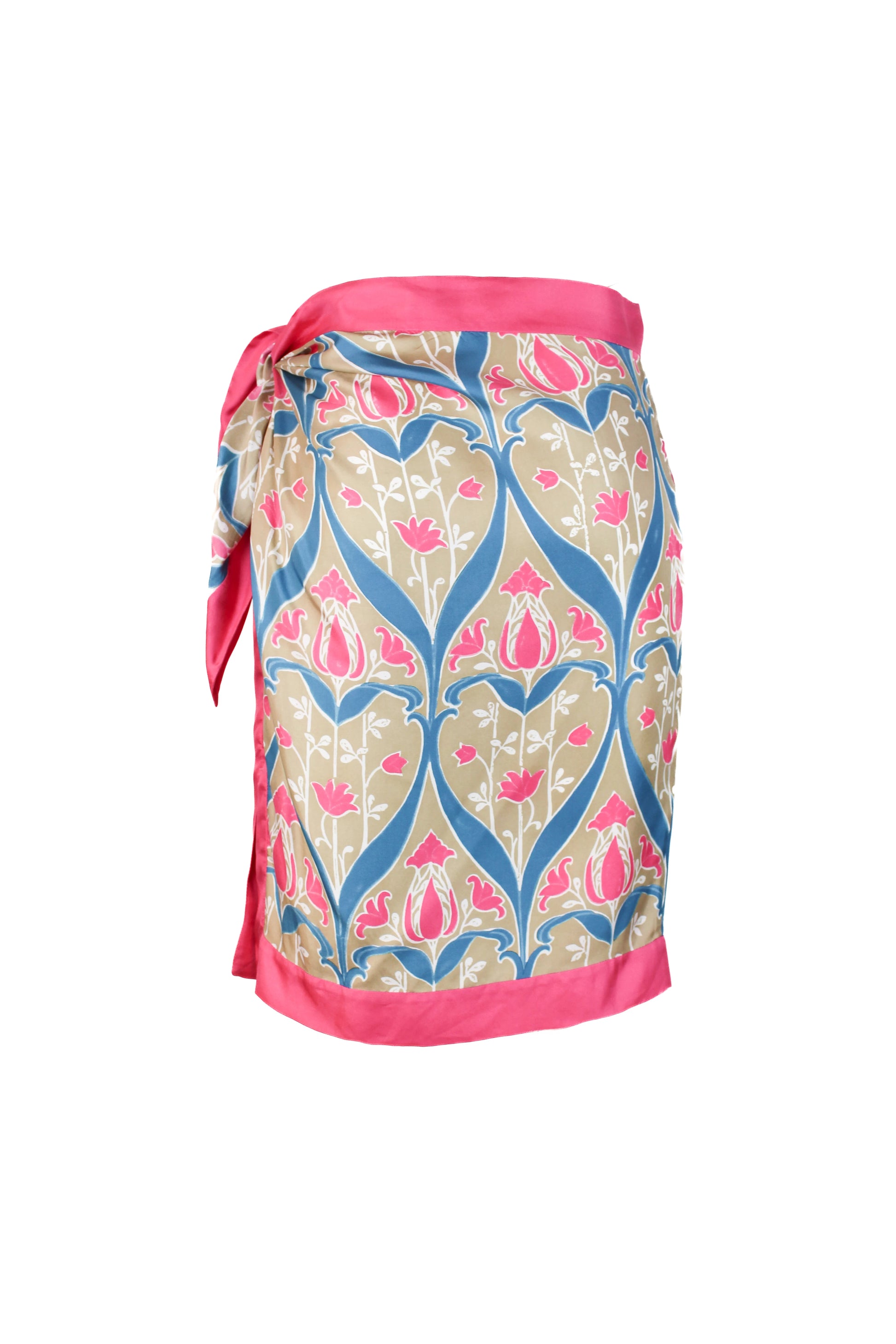 Patterned silk foulard skirt with side knot Resort2010