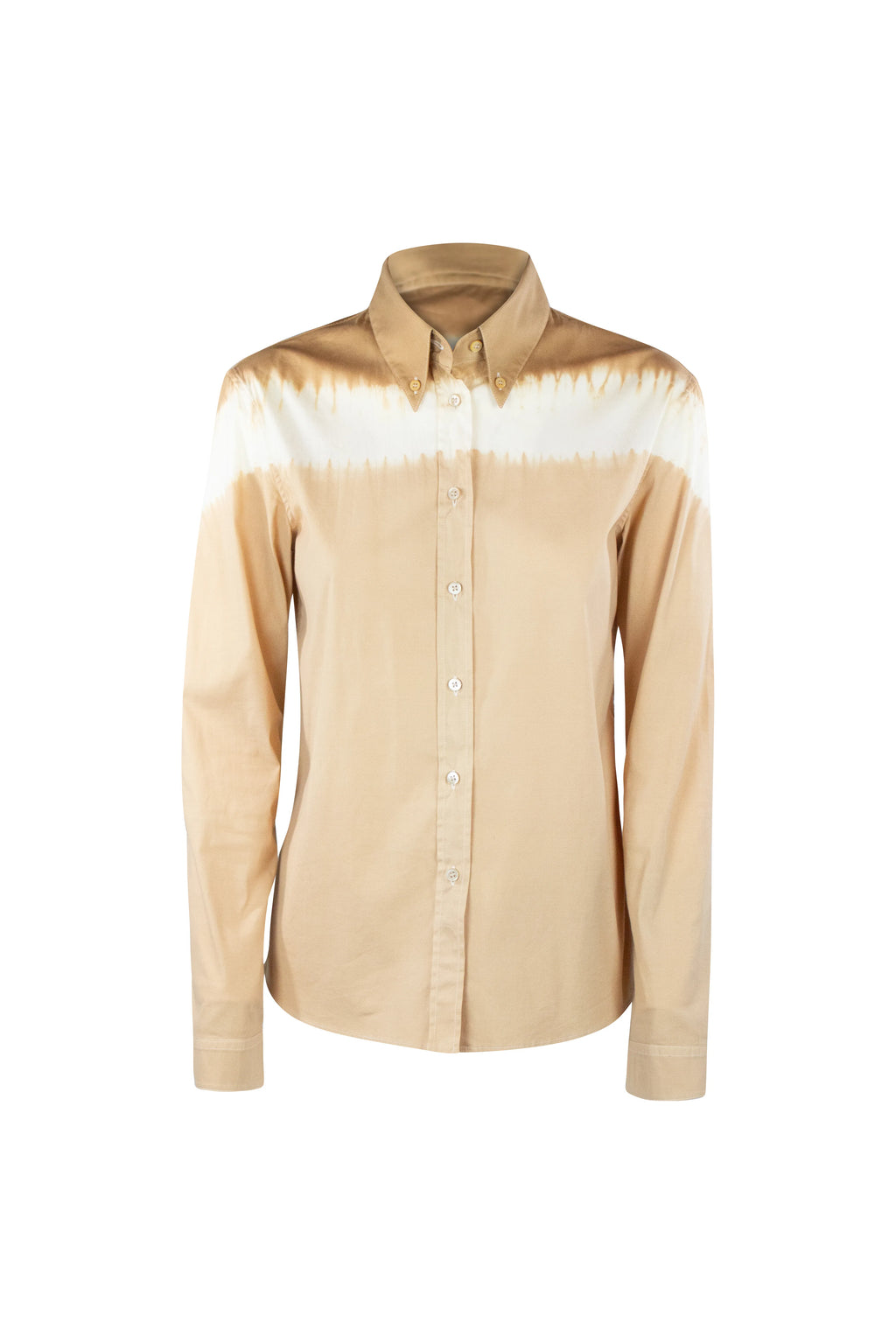 Beige Tie-Dye Slim Shirt
