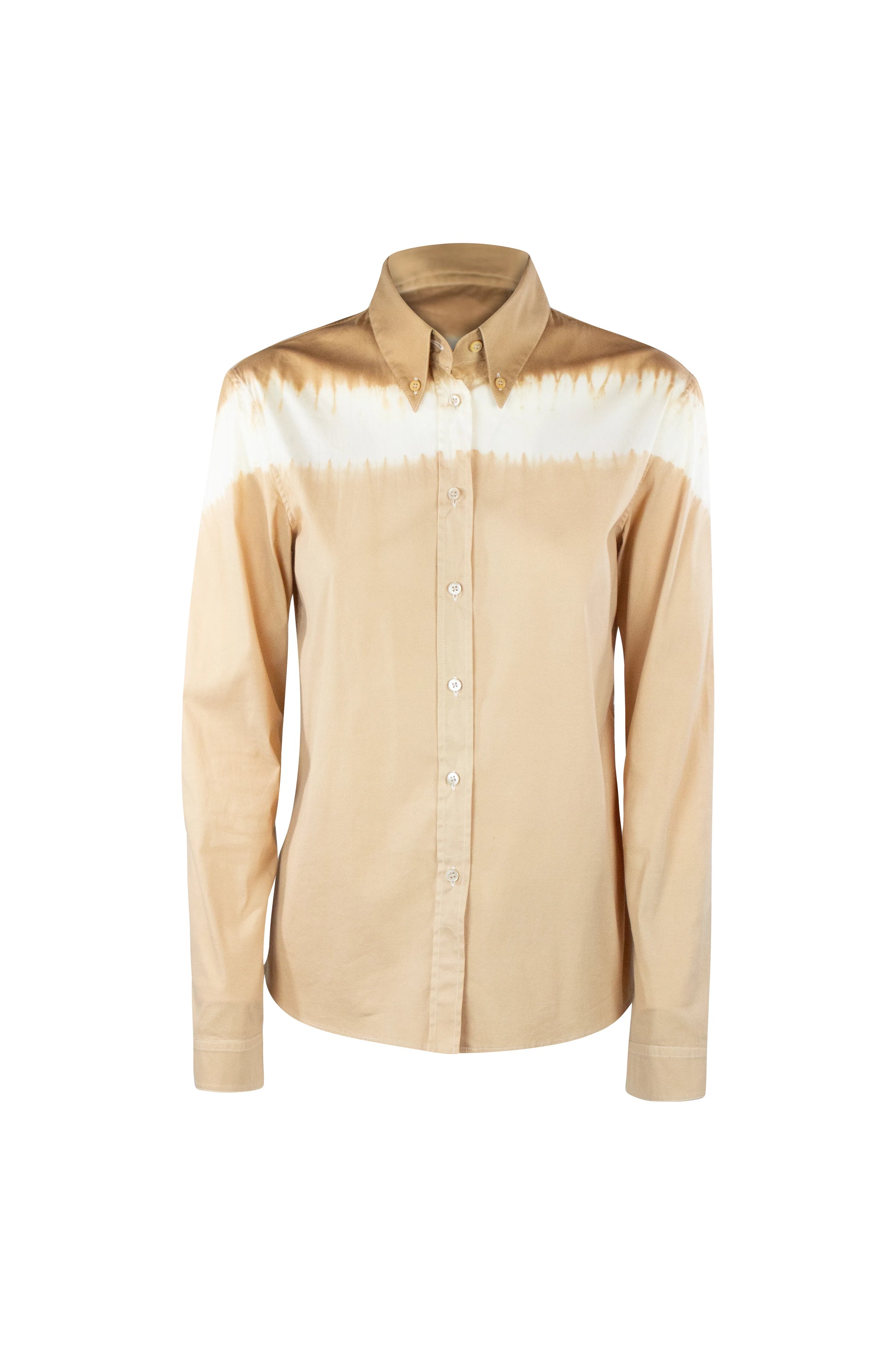 Beige Tie-Dye Slim Shirt