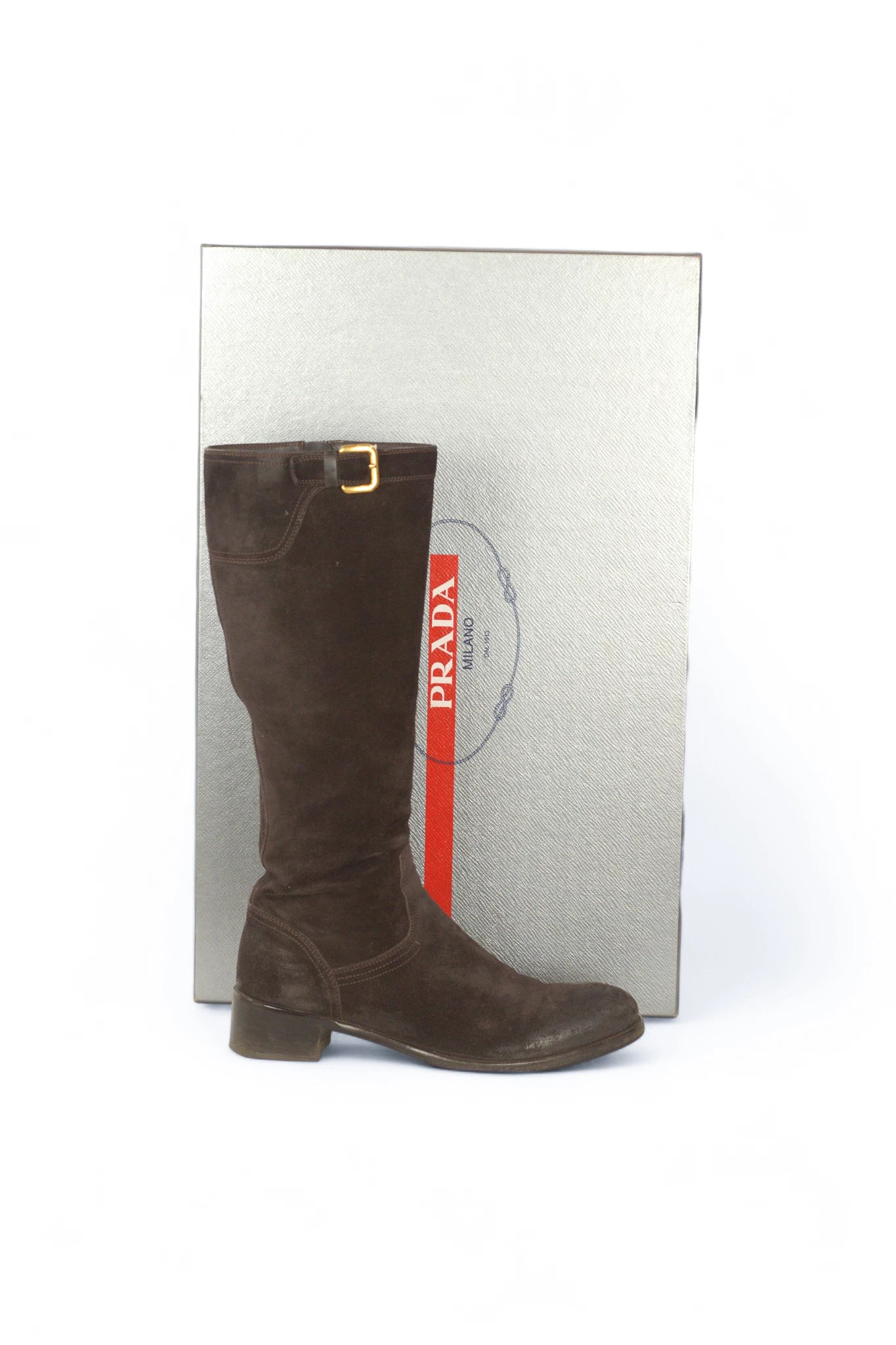 Brown Suede Boots with Distressed Finish