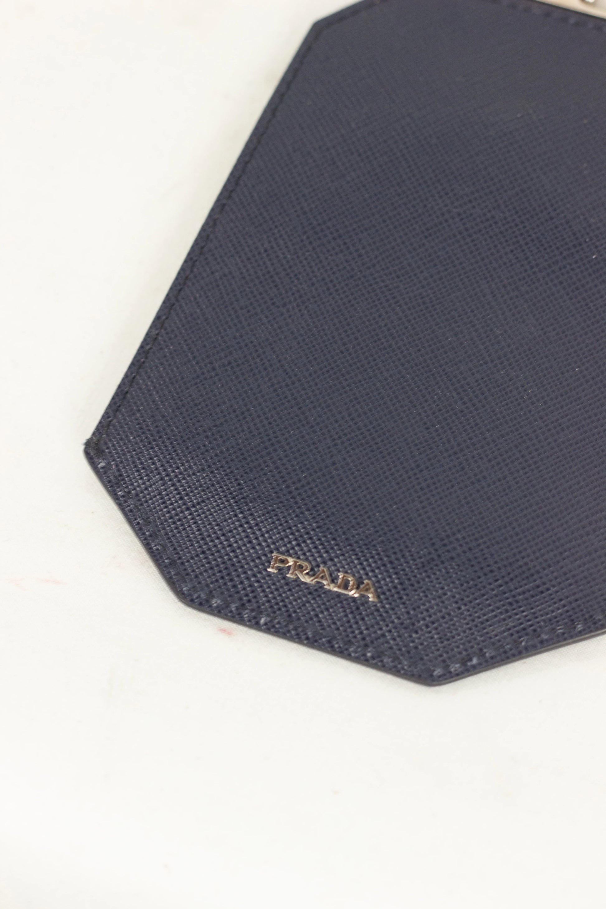 Blue and Grey Saffiano Leather Suitcase Tag