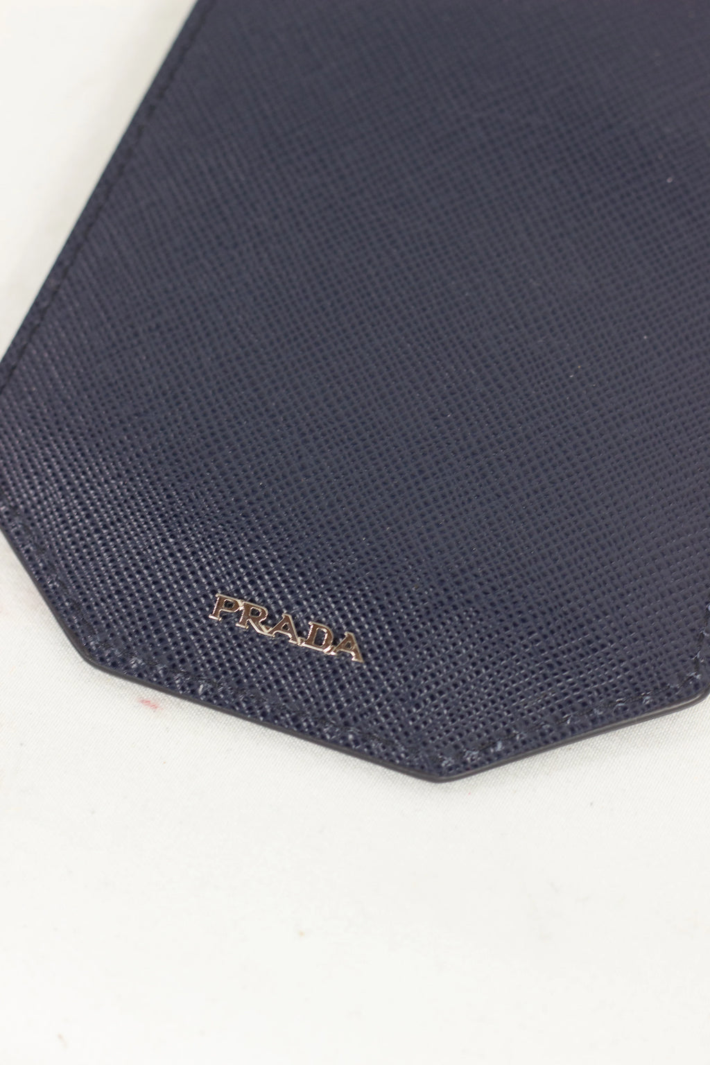 Blue and Grey Saffiano Leather Suitcase Tag