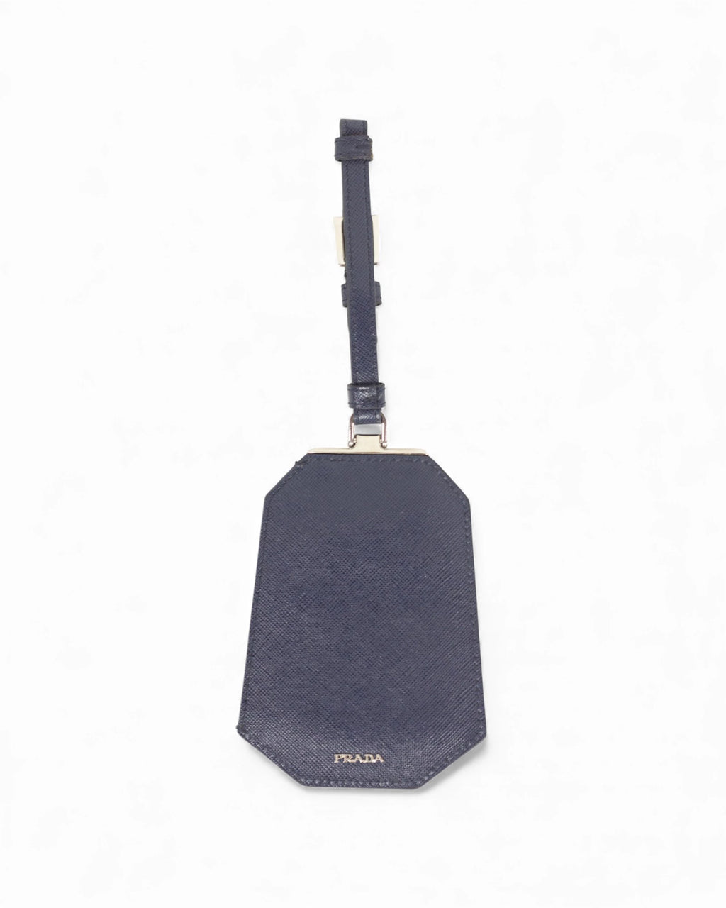 Blue and Grey Saffiano Leather Suitcase Tag