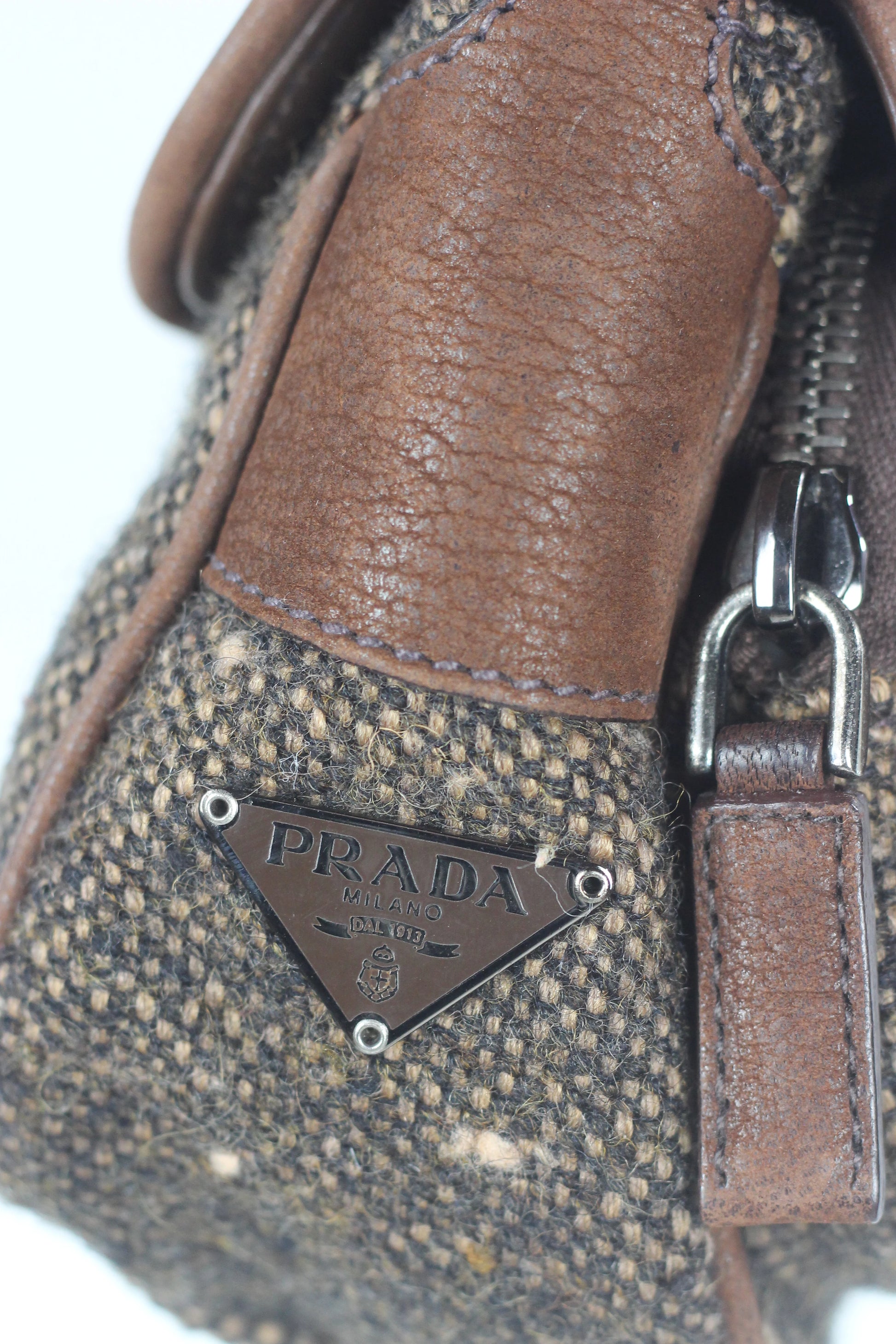 Brown Tweed Shoulder Bag FW2004