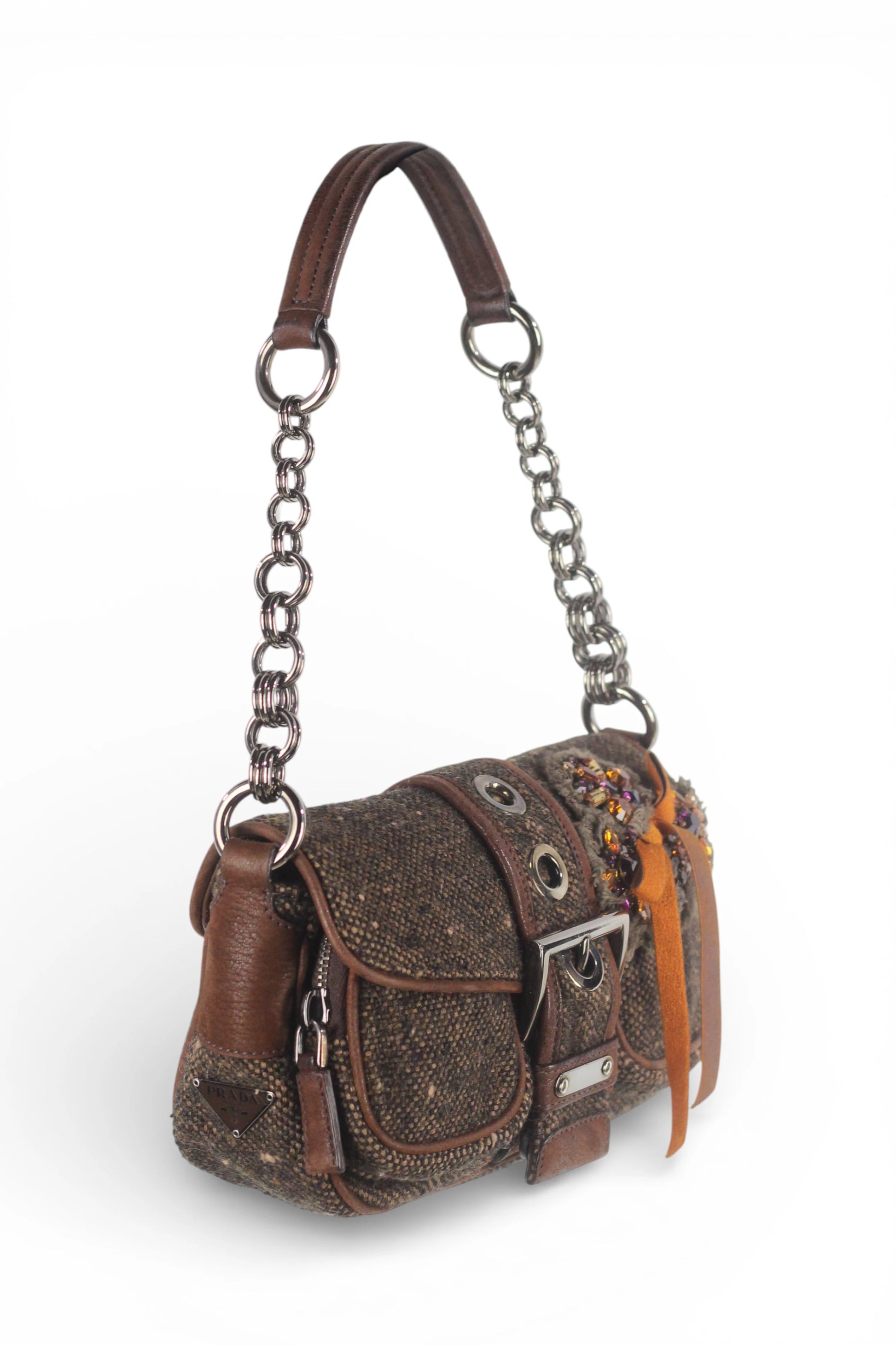 Brown Tweed Shoulder Bag FW2004