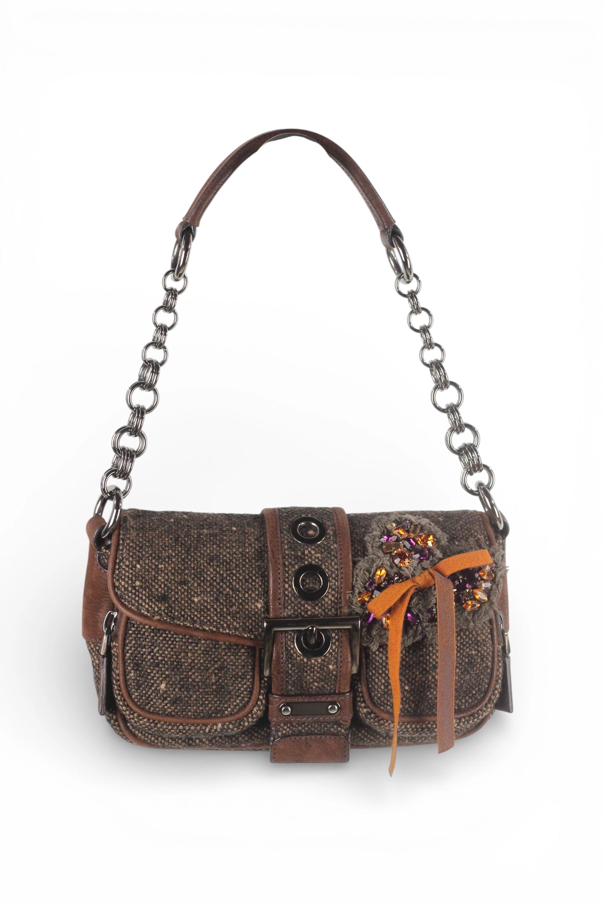 Brown Tweed Shoulder Bag FW2004