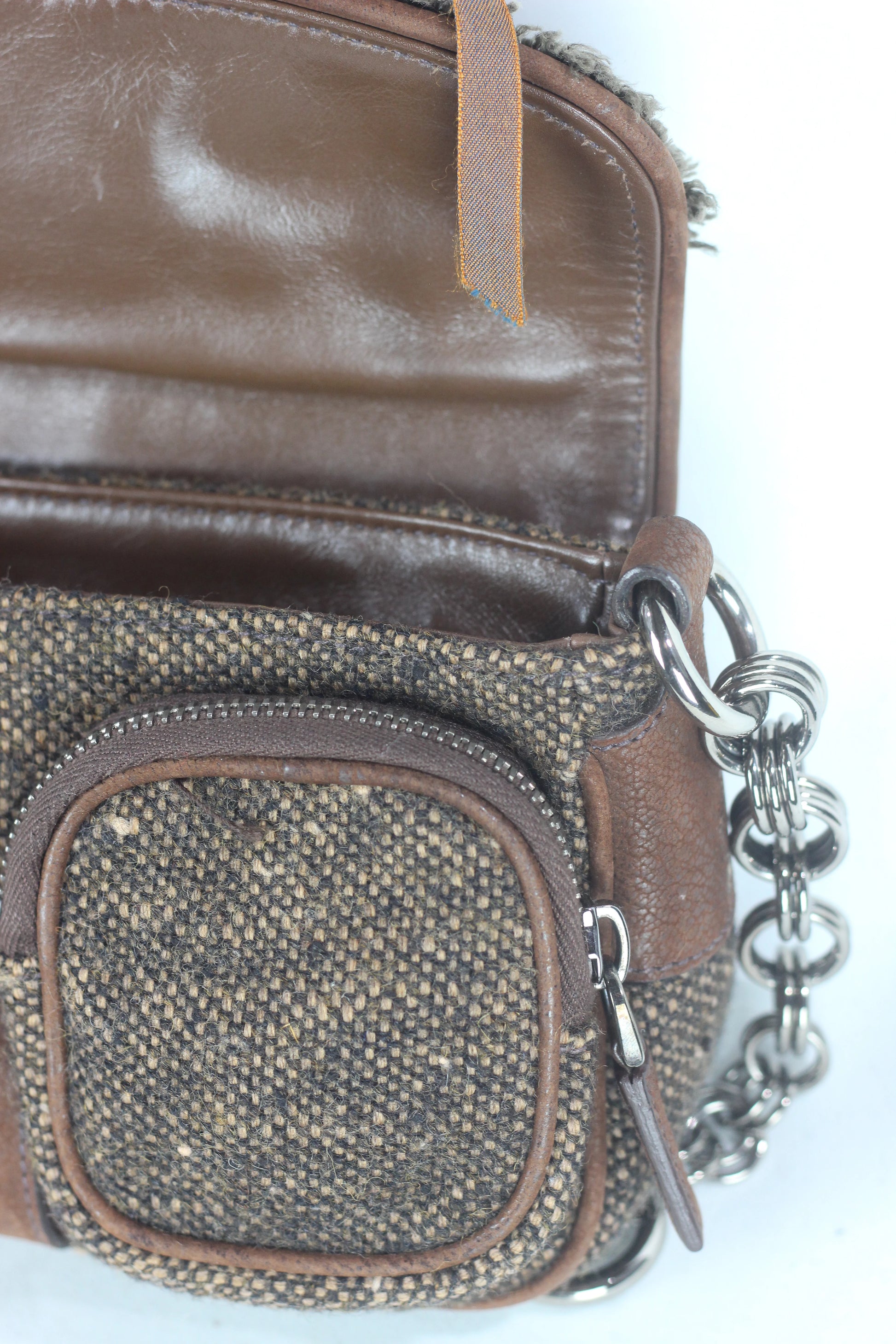 Brown Tweed Shoulder Bag FW2004
