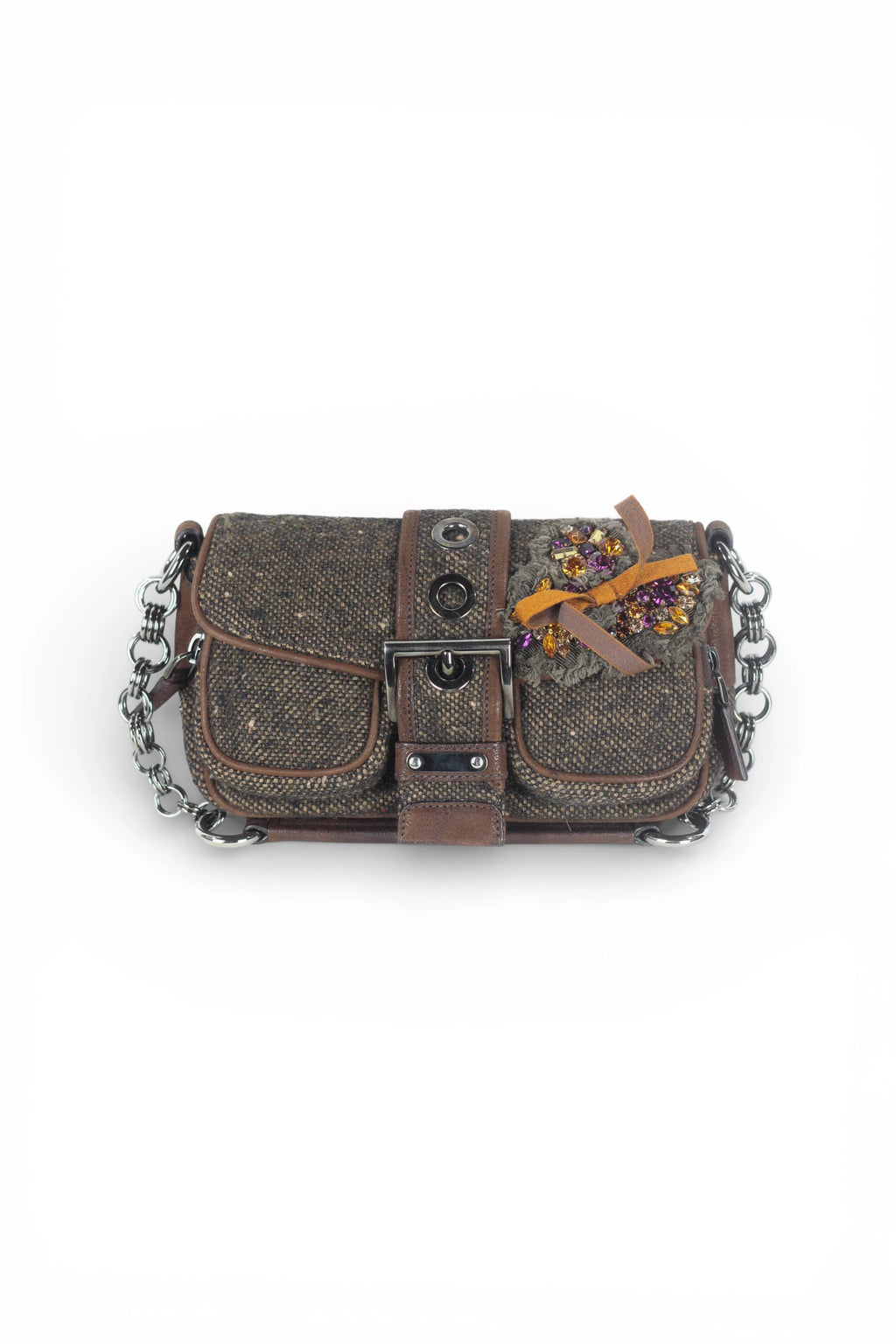 Brown Tweed Shoulder Bag FW2004