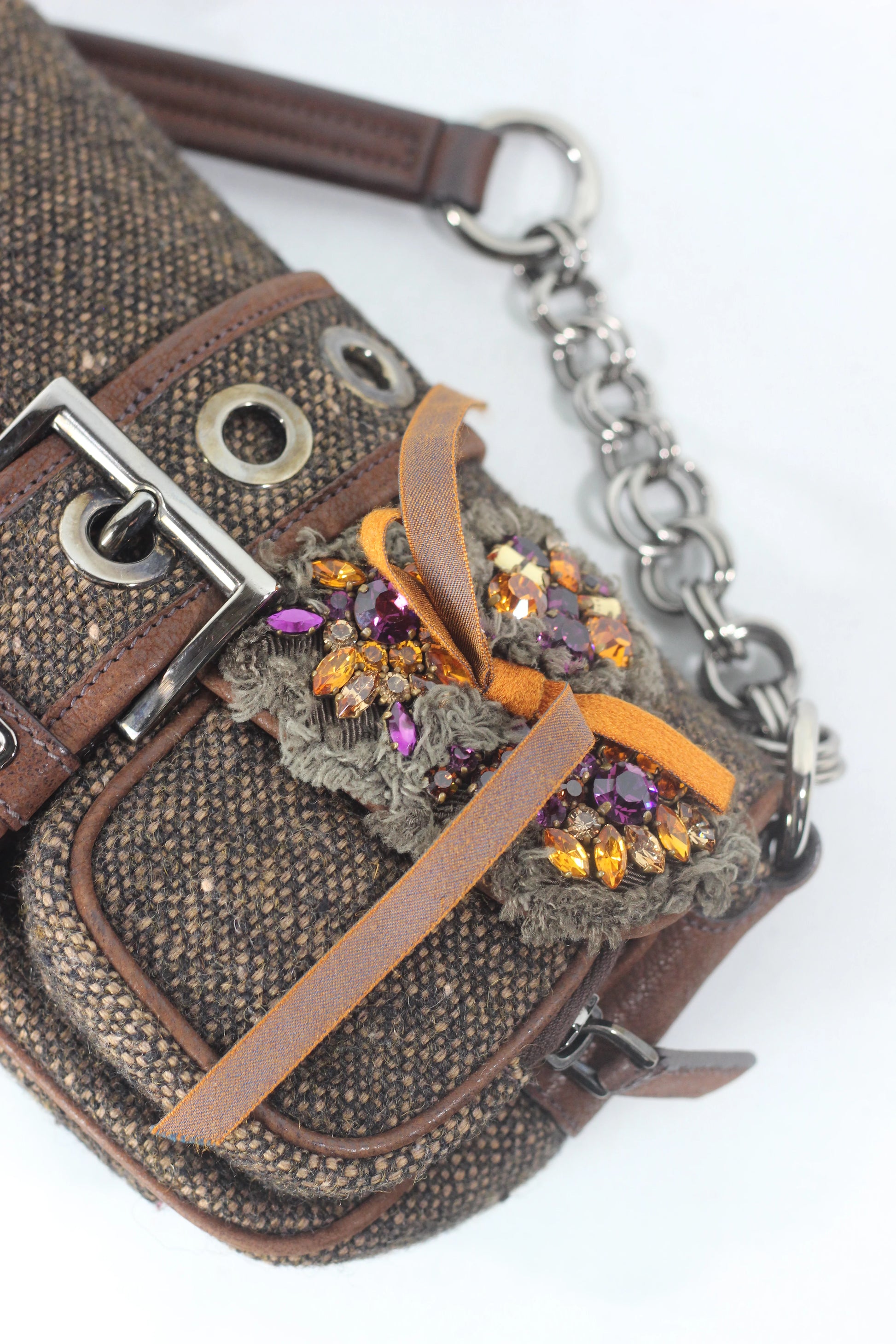 Brown Tweed Shoulder Bag FW2004