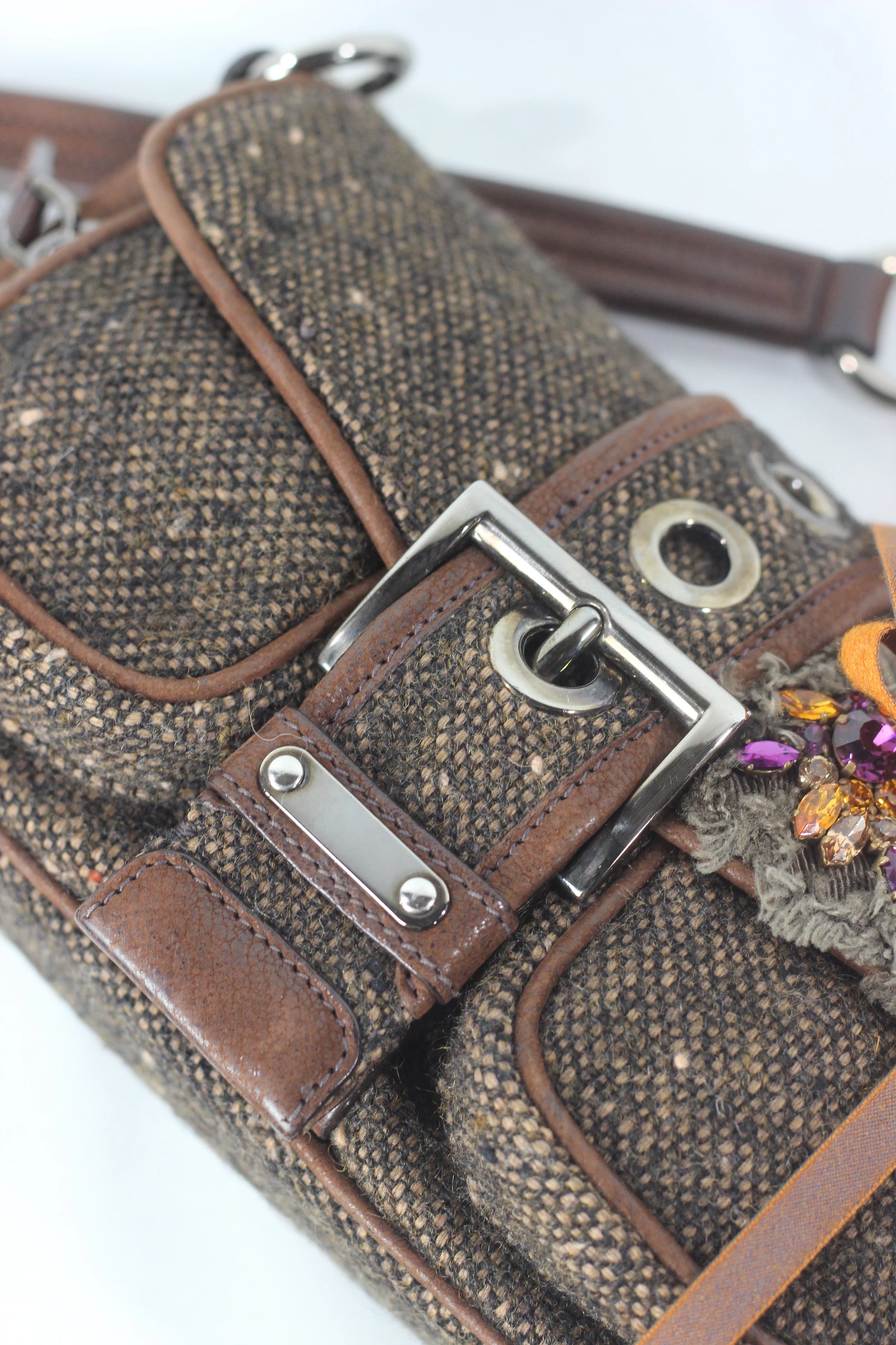 Brown Tweed Shoulder Bag FW2004
