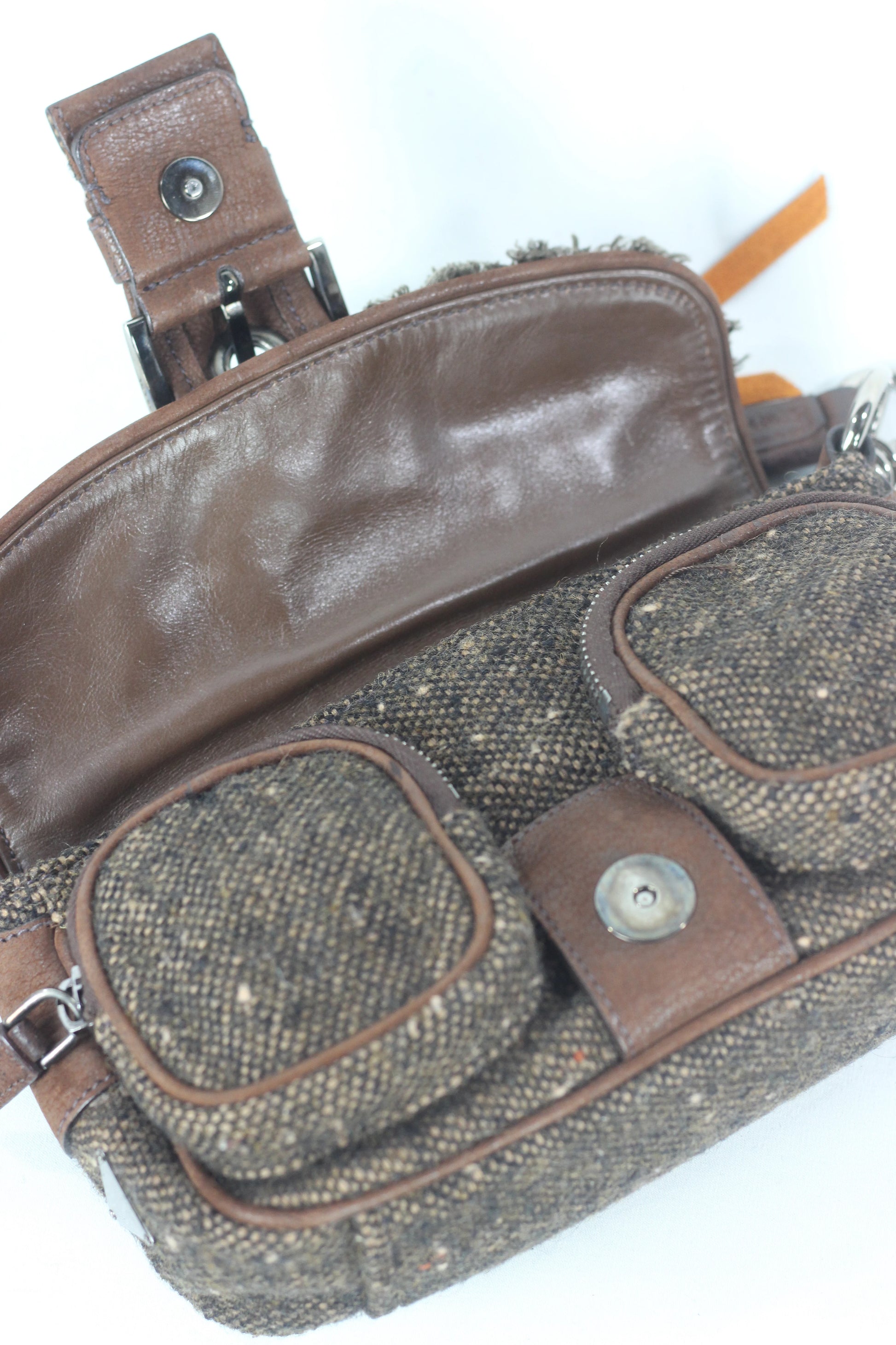 Brown Tweed Shoulder Bag FW2004