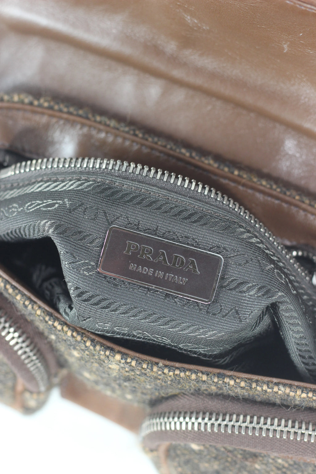 Brown Tweed Shoulder Bag FW2004