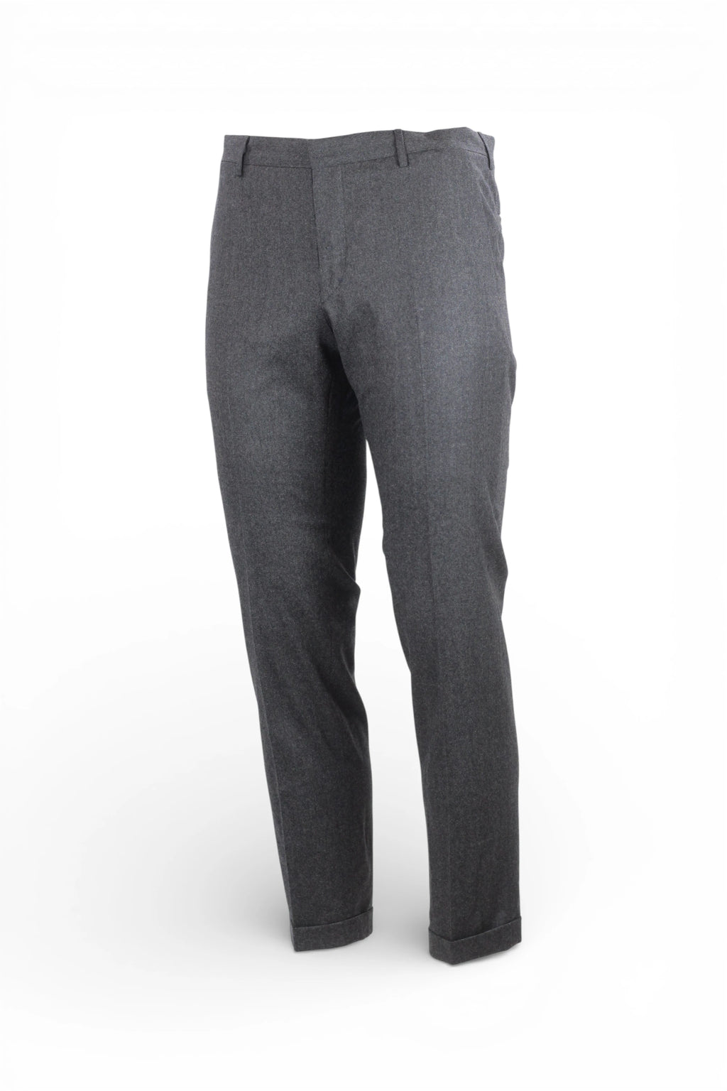 Grey Wool Twill Tailored Trousers