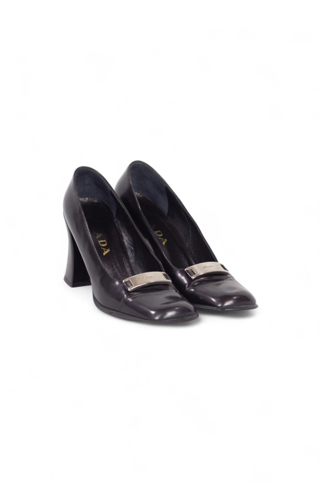 Spazzolato Leather Pumps with Square Toe