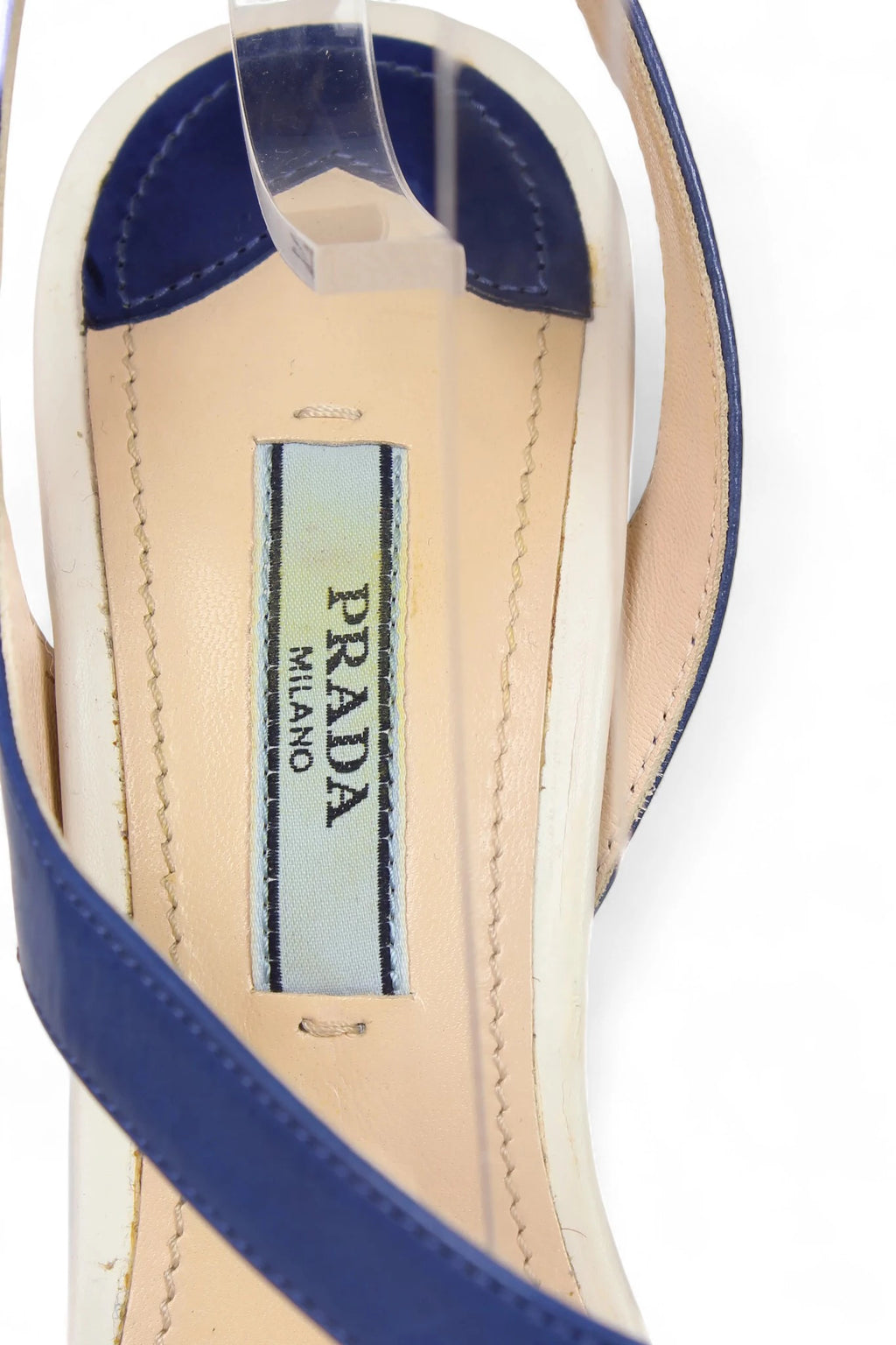 White and Blue Stiletto Sandals