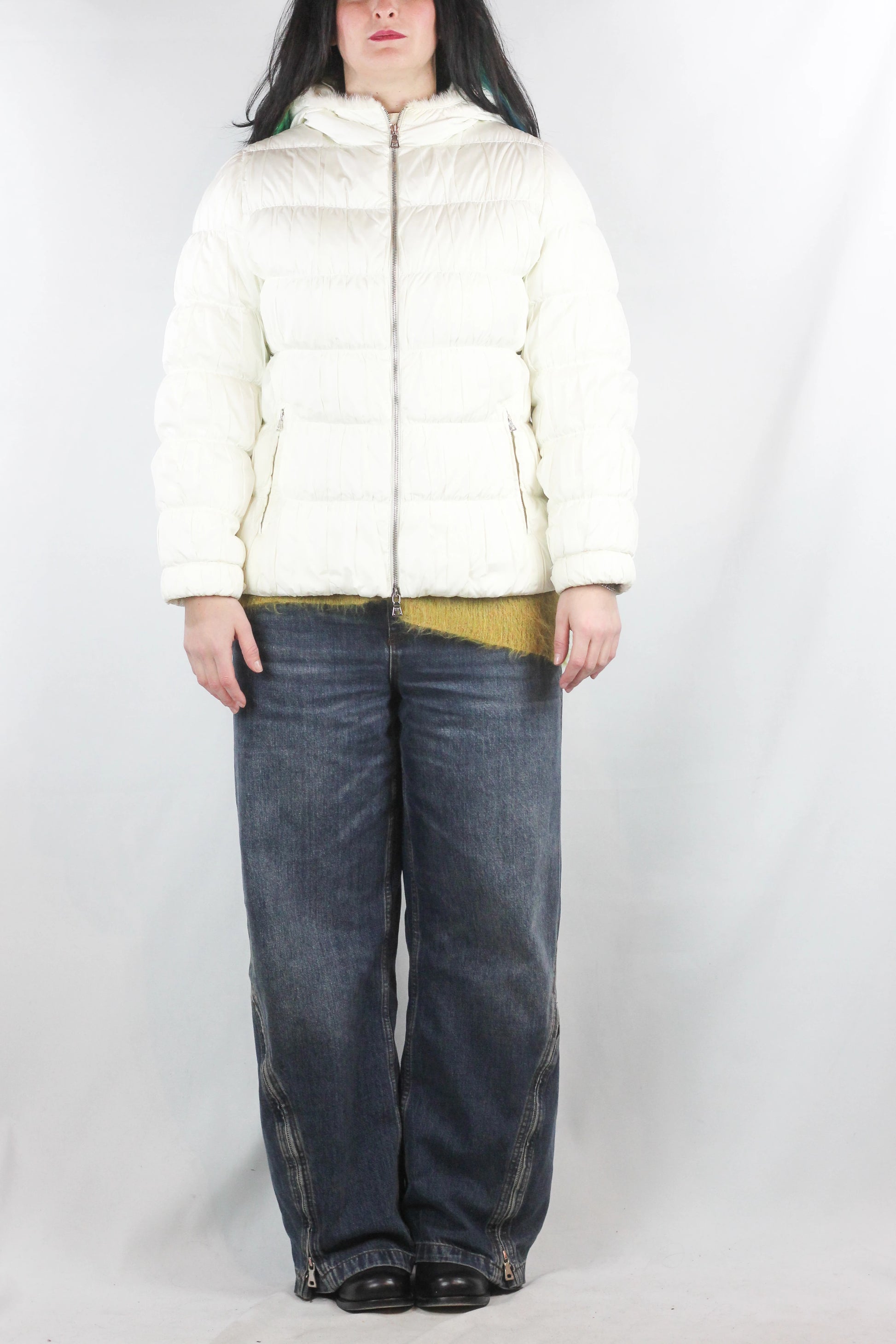 White Slim Fit Puffer Jacket