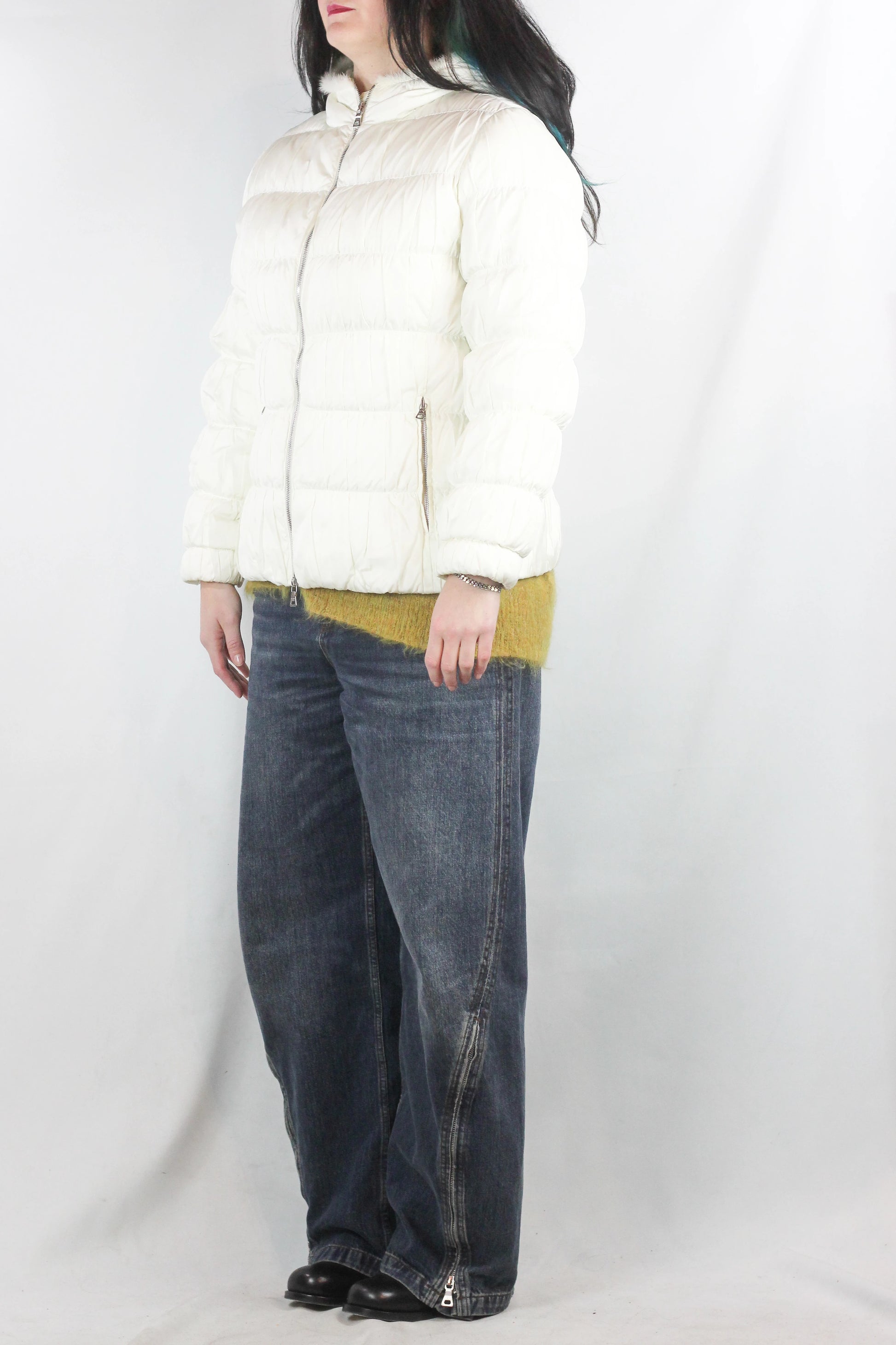 White Slim Fit Puffer Jacket
