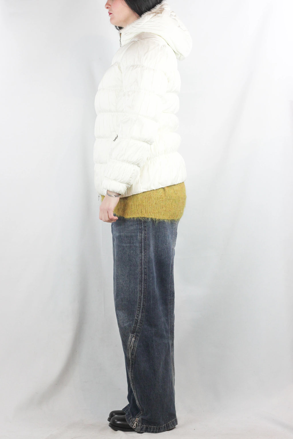 White Slim Fit Puffer Jacket