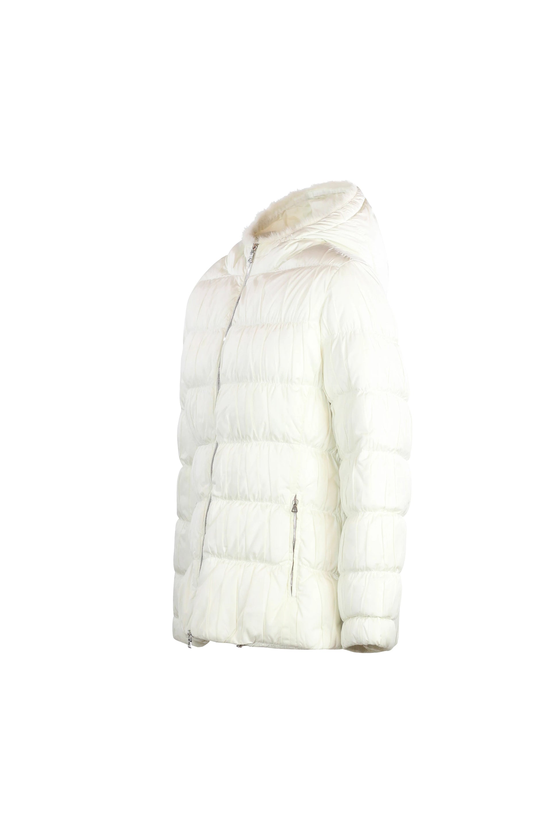 White Slim Fit Puffer Jacket
