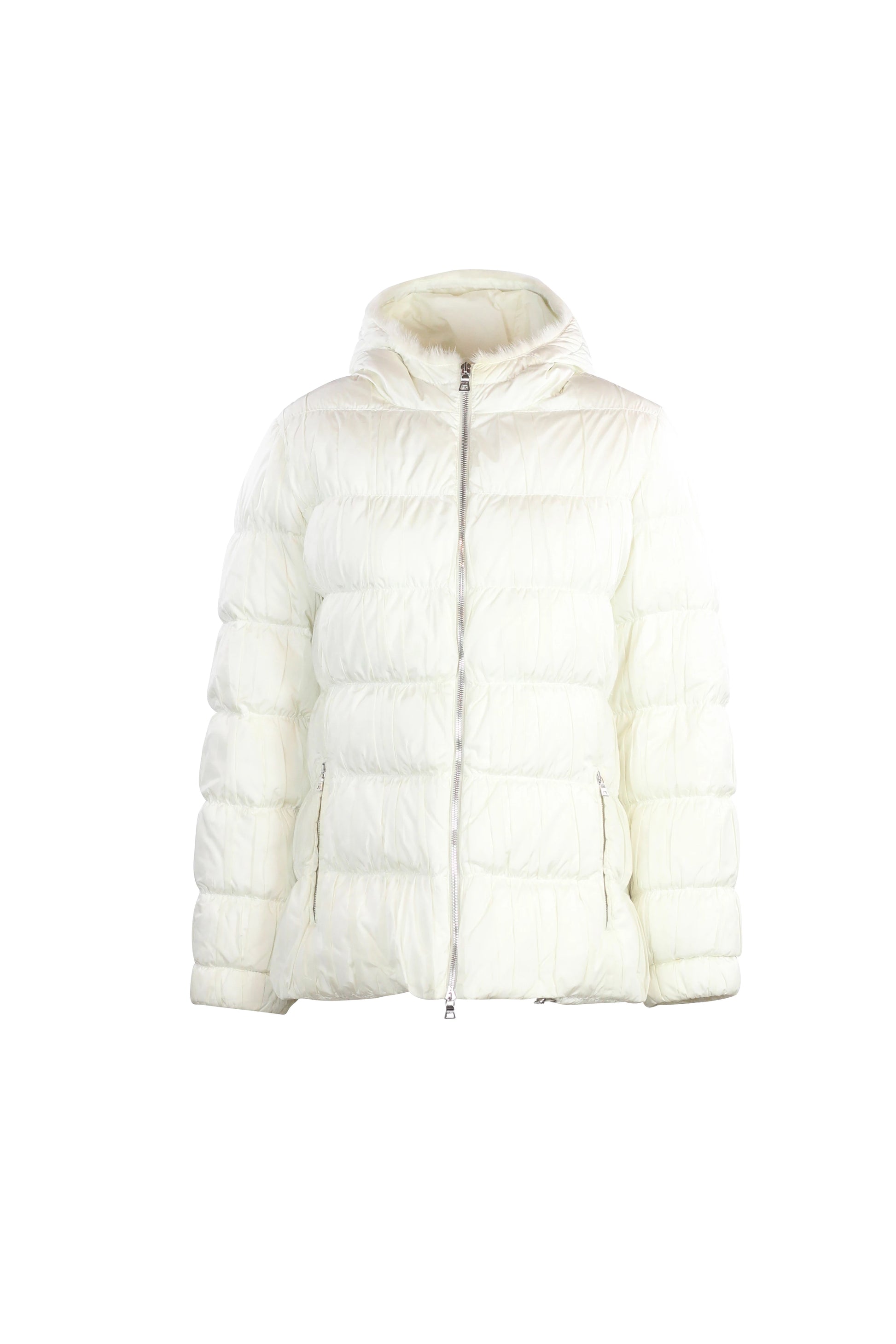 White Slim Fit Puffer Jacket