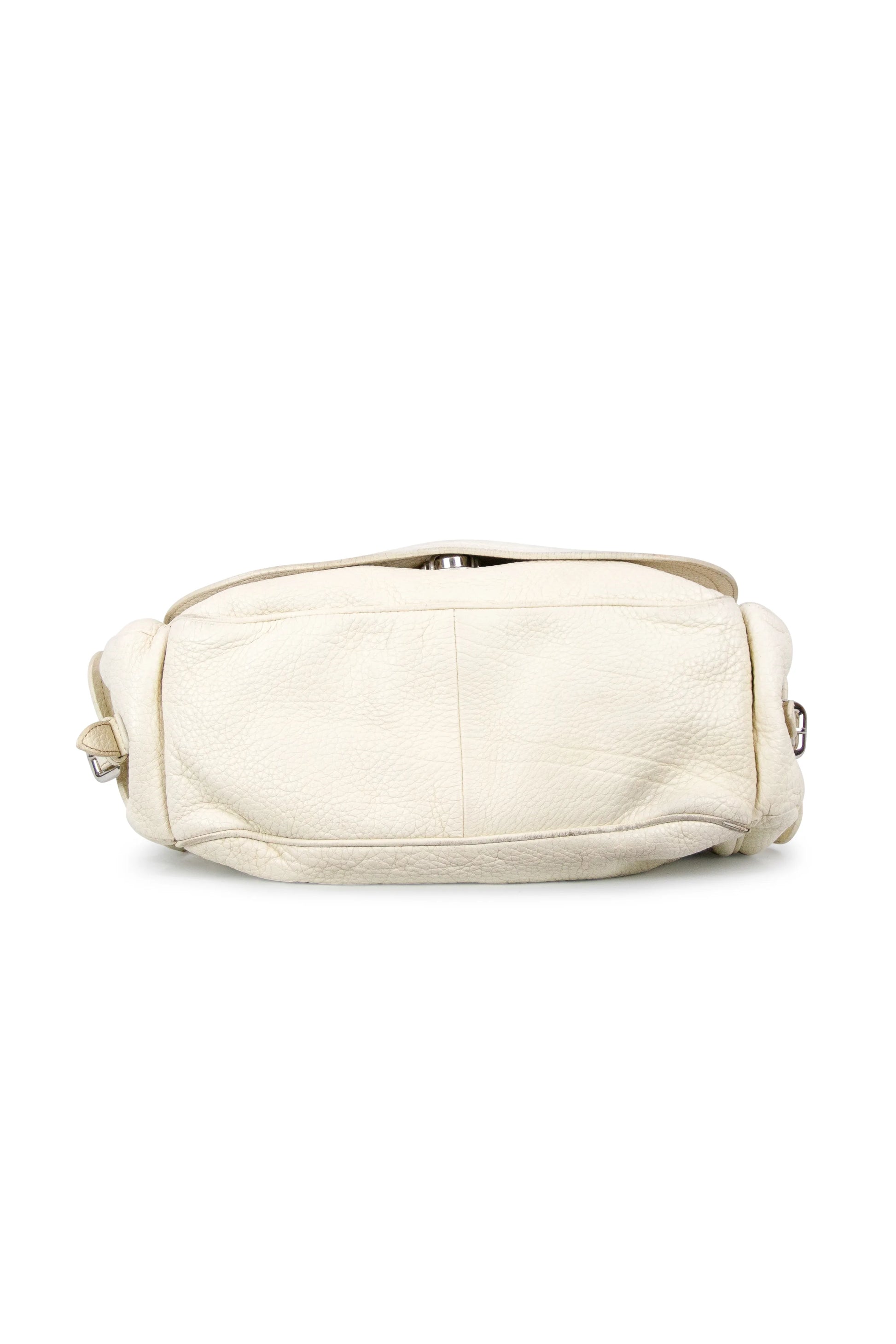 White textured shoulder bag